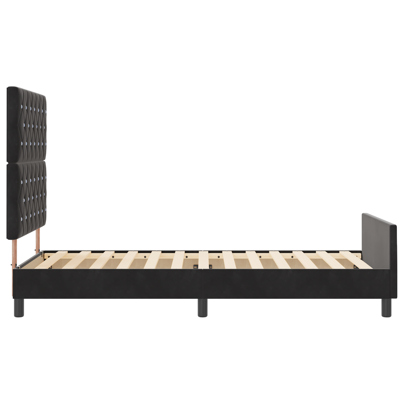 Bed Frame Black 90x200 cm Velvet - Image 9