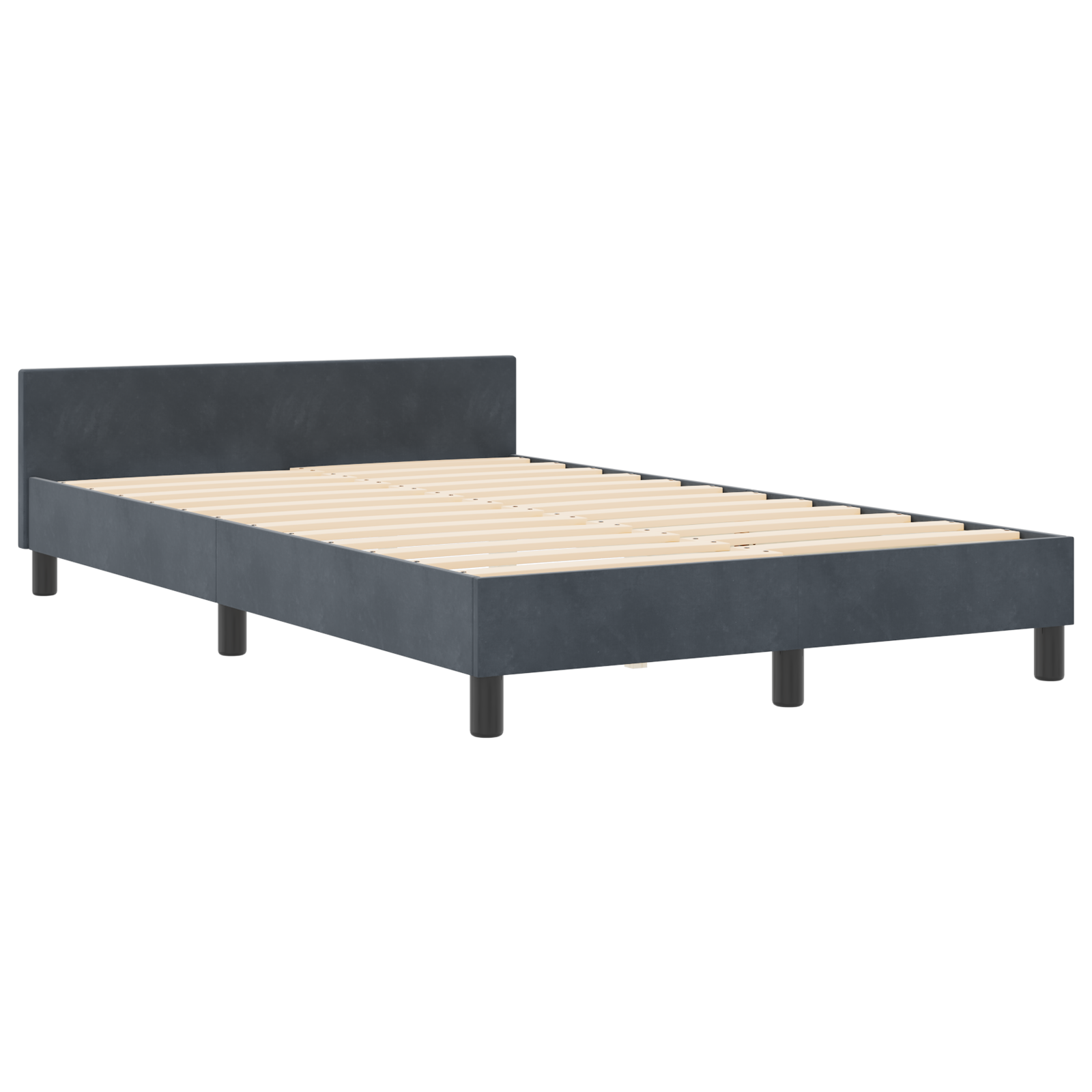 Bed Frame Dark Grey 120x200 cm Velvet - Image 3