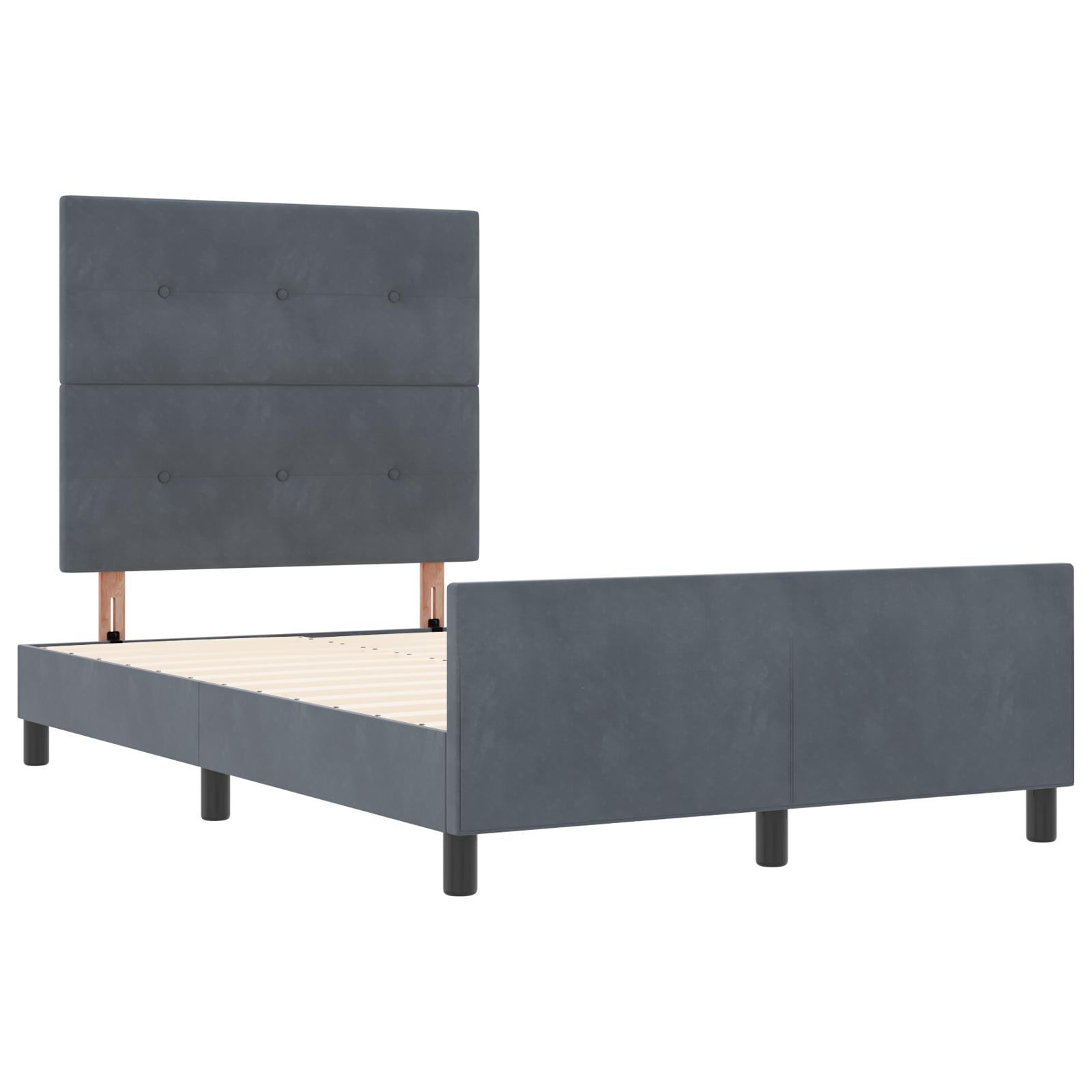 Bed Frame Dark Grey 120x200 cm Velvet - Image 6