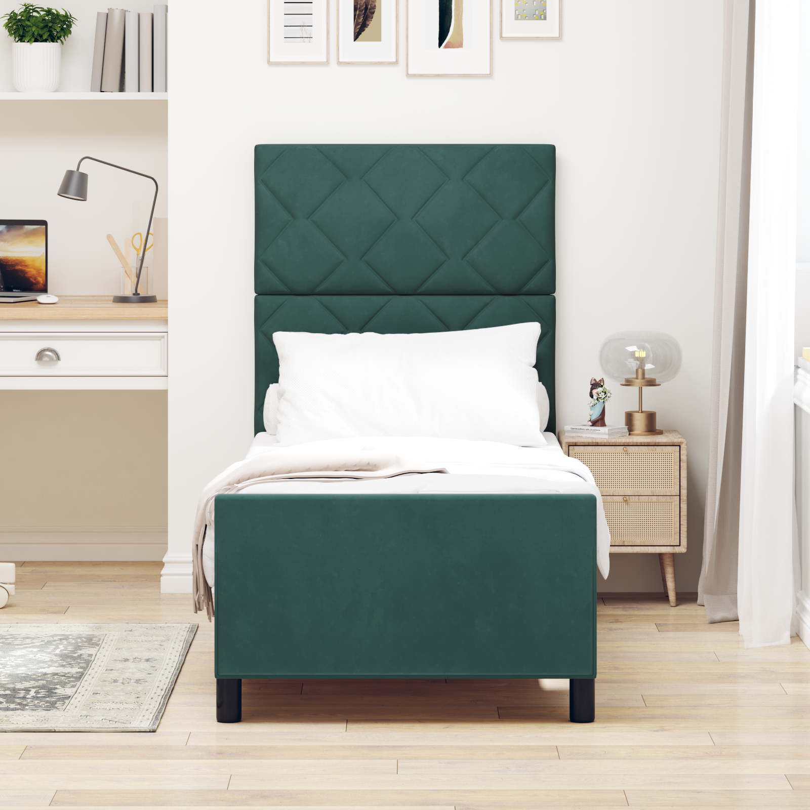 Bed Frame Dark Green 80x200 cm Velvet - Image 5