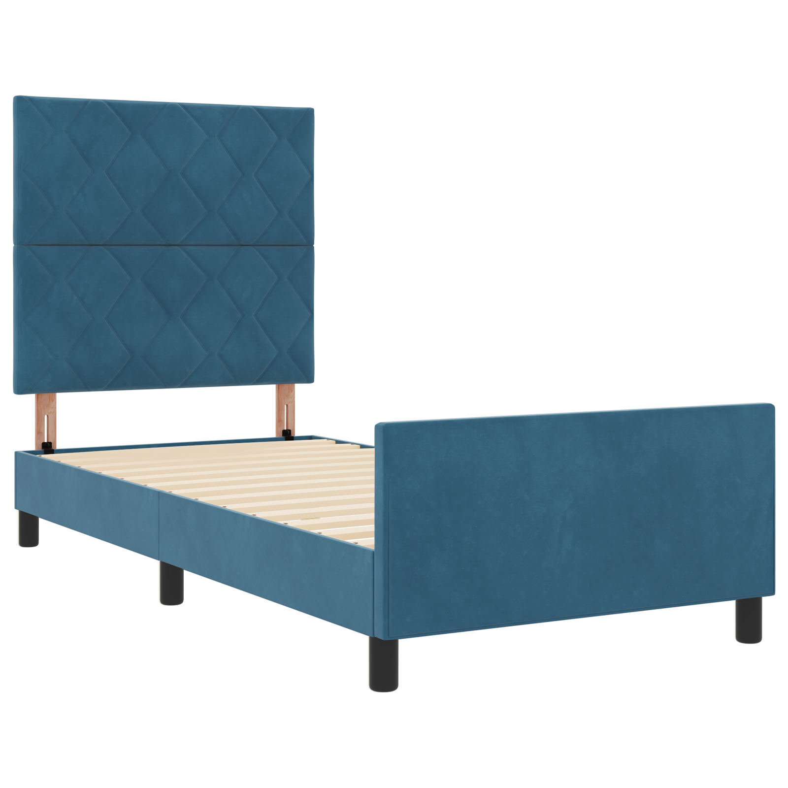 Bed Frame Dark Blue 90x200 cm Velvet - Image 6