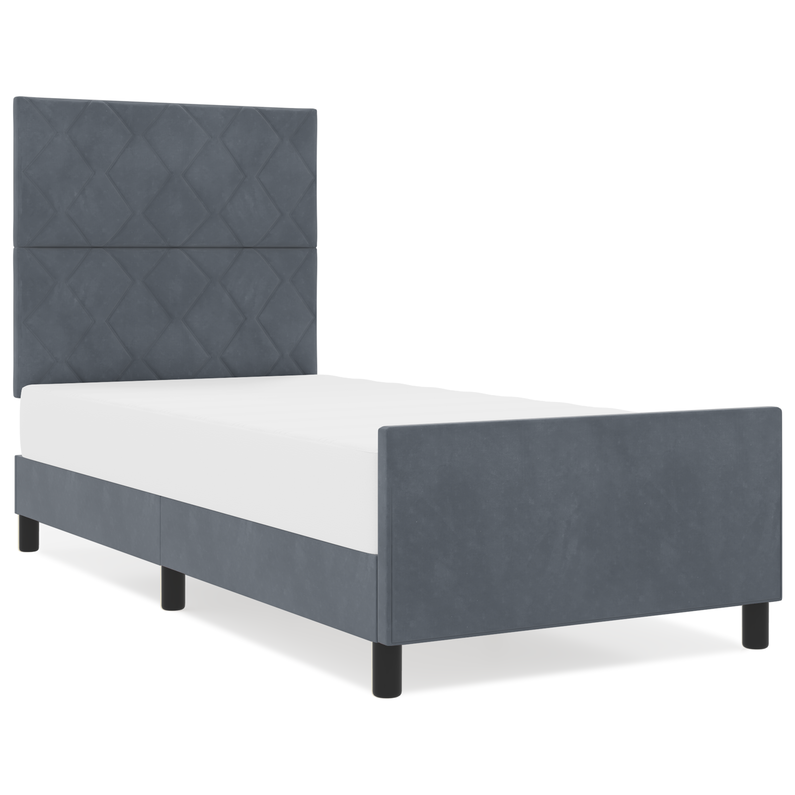 Bed Frame Dark Grey 100x200 cm Velvet - Image 4