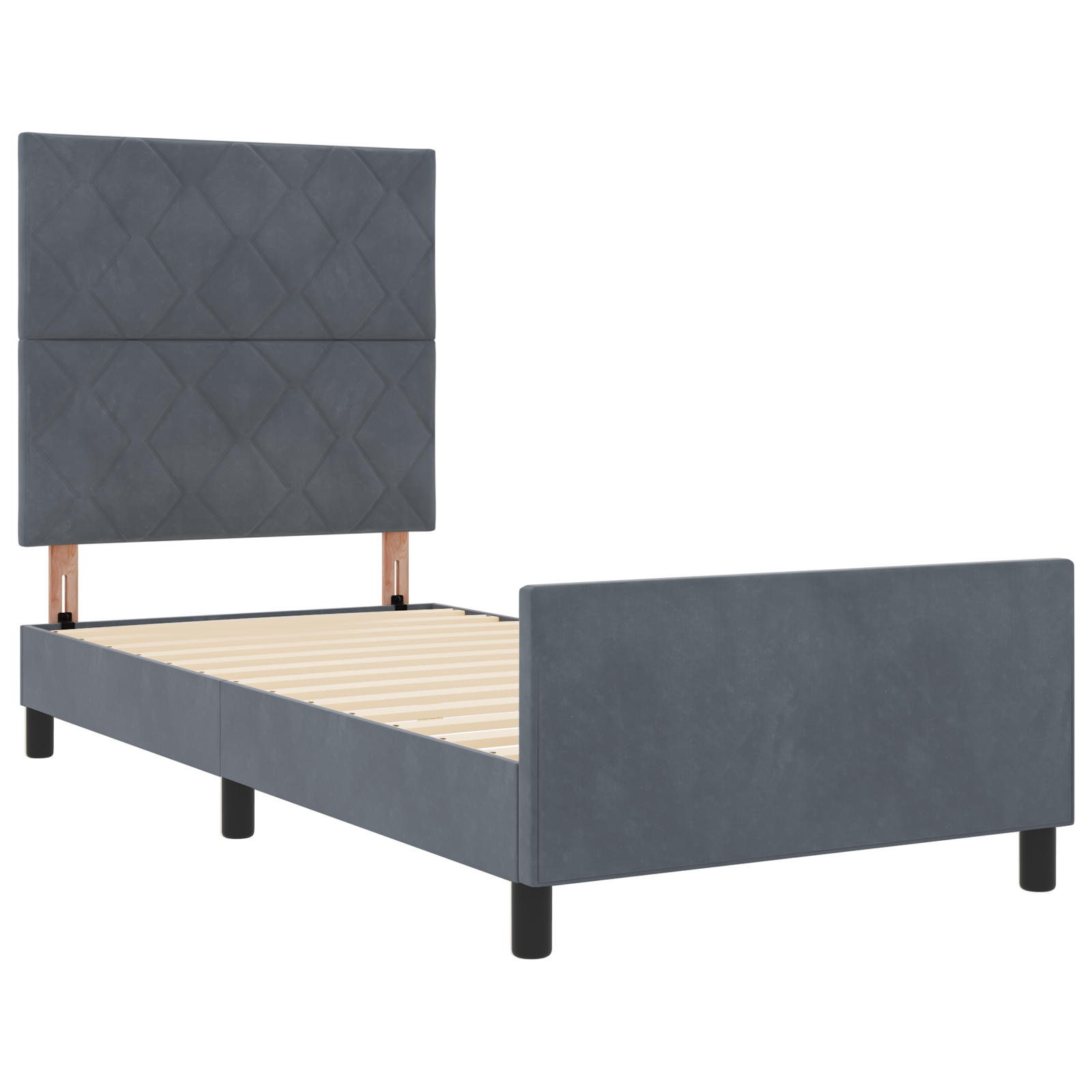 Bed Frame Dark Grey 100x200 cm Velvet - Image 6