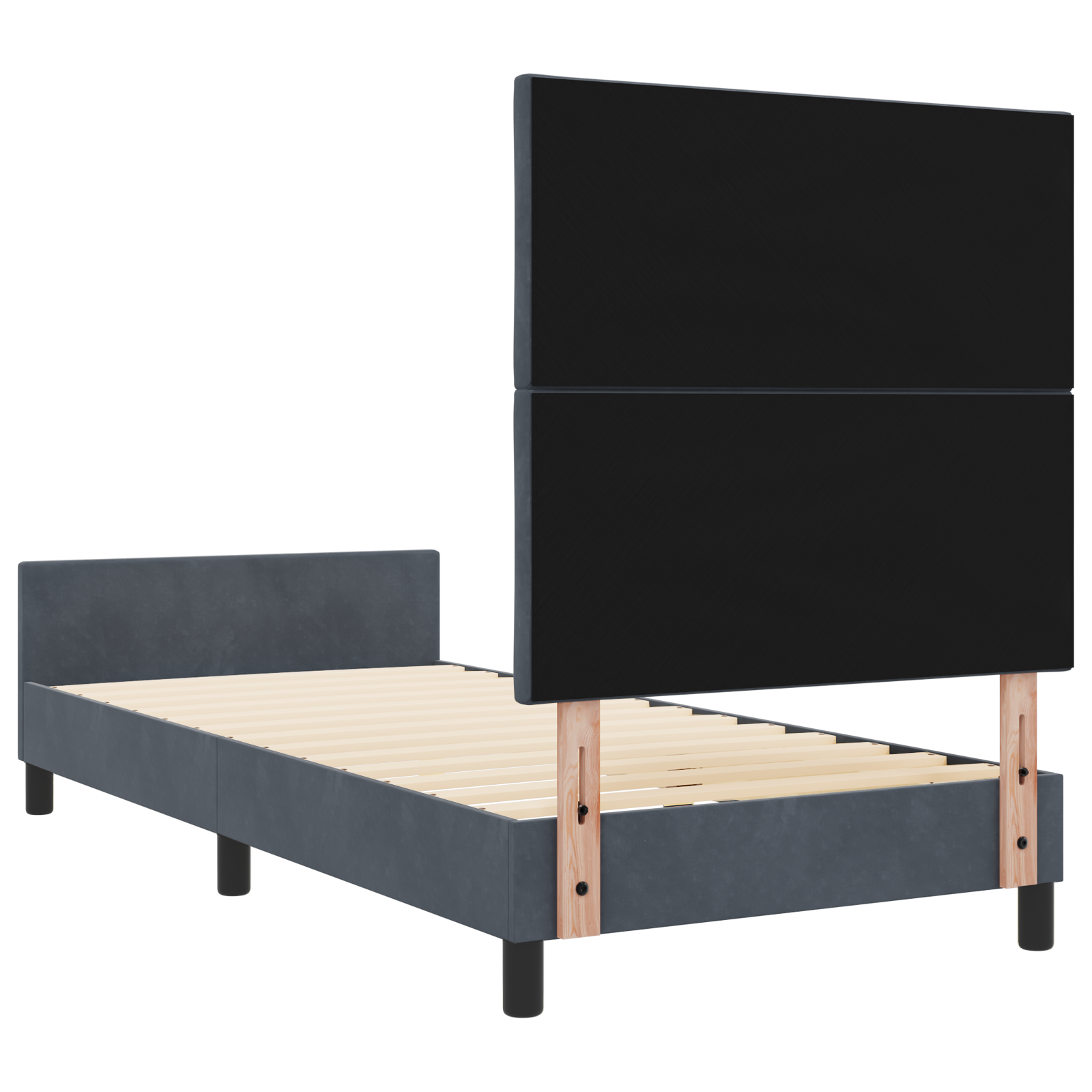 Bed Frame Dark Grey 100x200 cm Velvet - Image 10