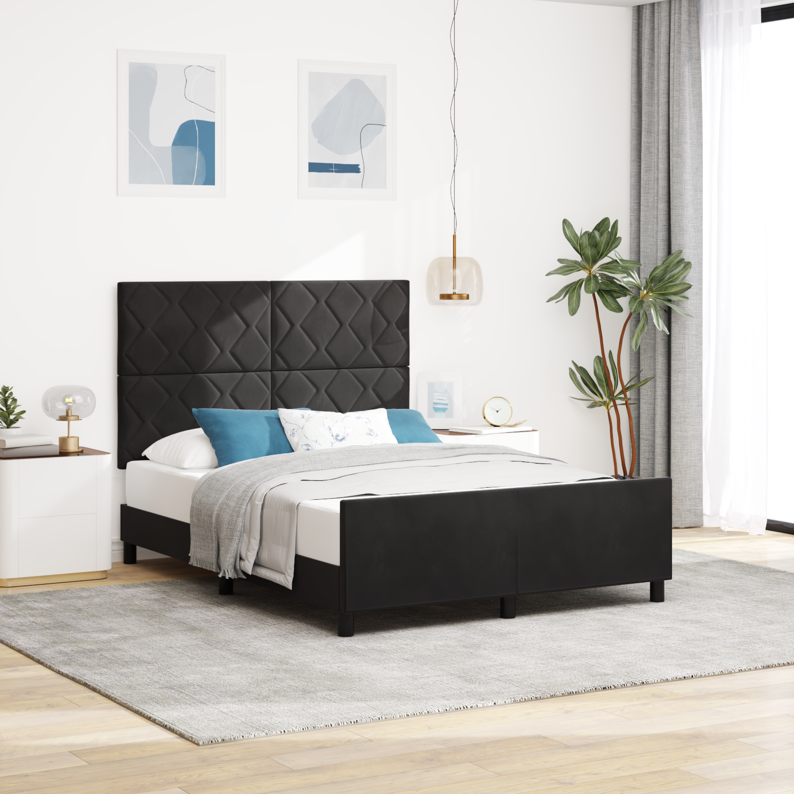 Bettgestell Schwarz 140x200 cm Samt