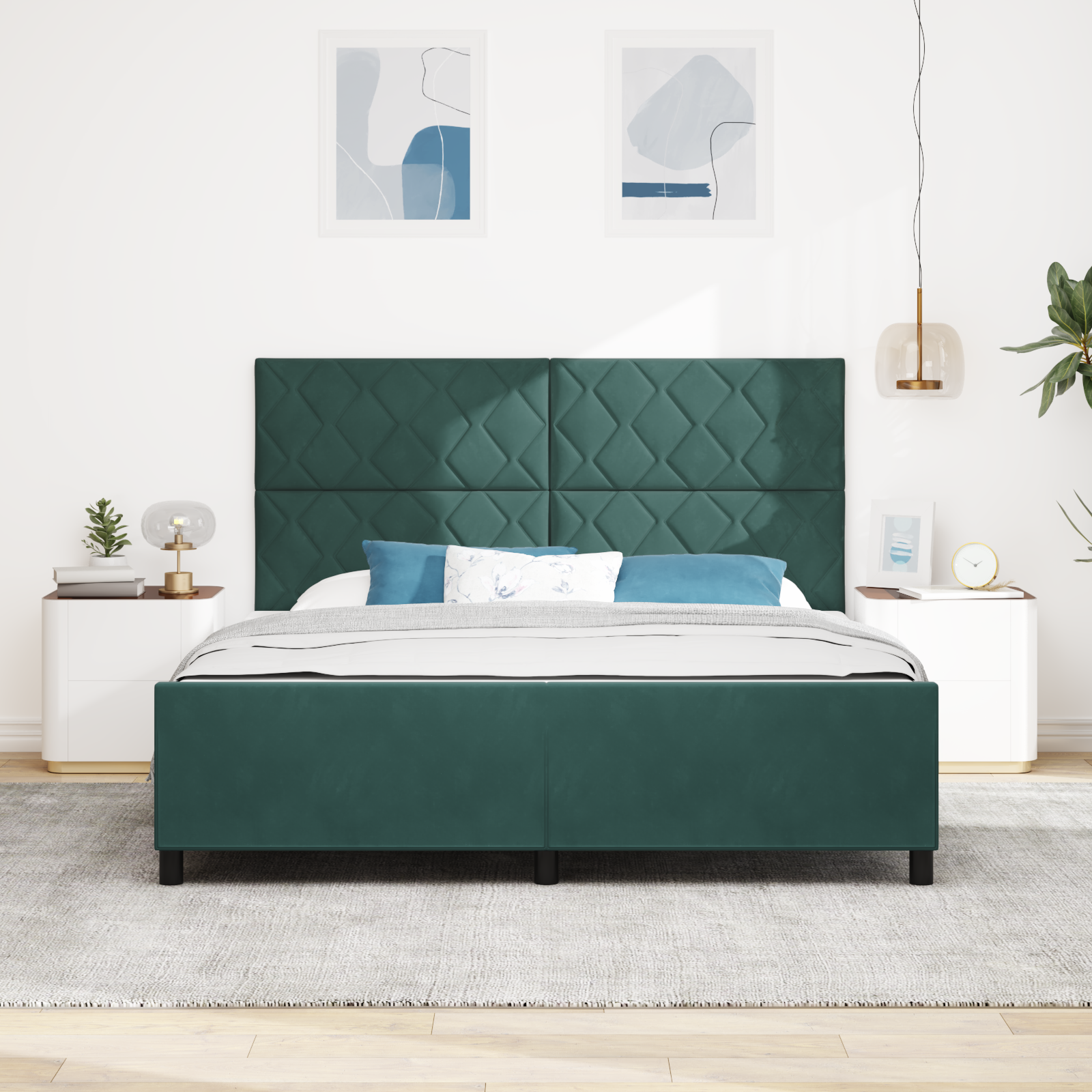Bed Frame Dark Green 180x200 cm Velvet - Image 5