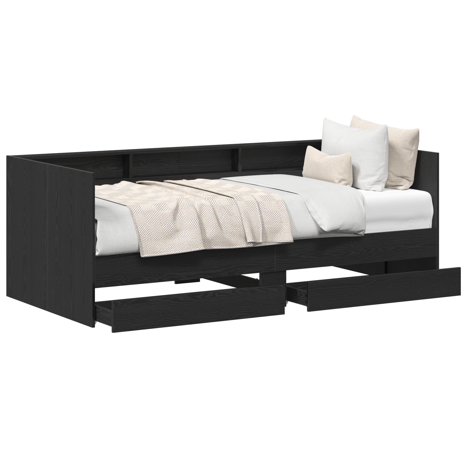 Day Bed with Drawers Concrete Grey 90x200 cm Engineered Wood - Image 6