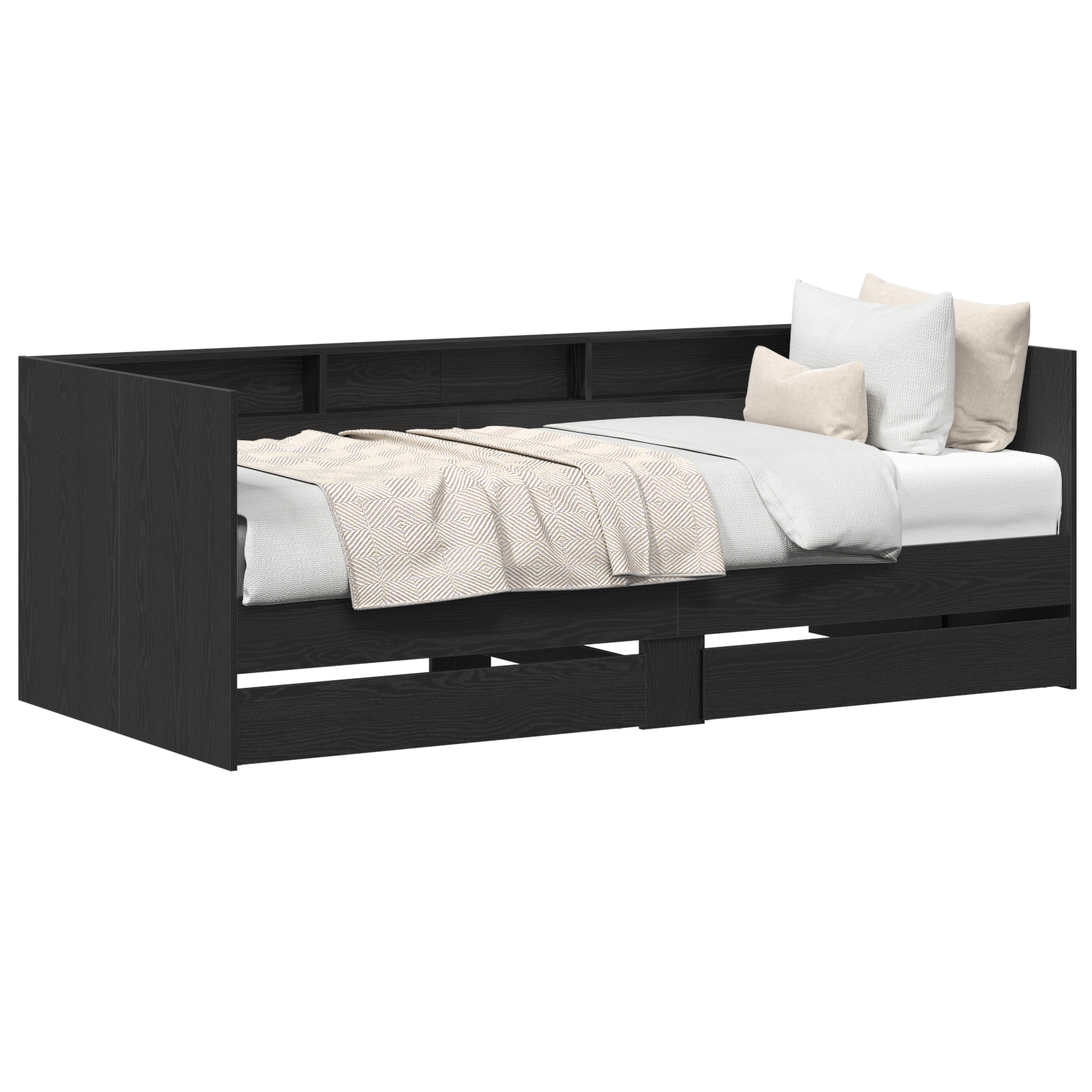 Day Bed with Drawers Concrete Grey 90x200 cm Engineered Wood - Image 2