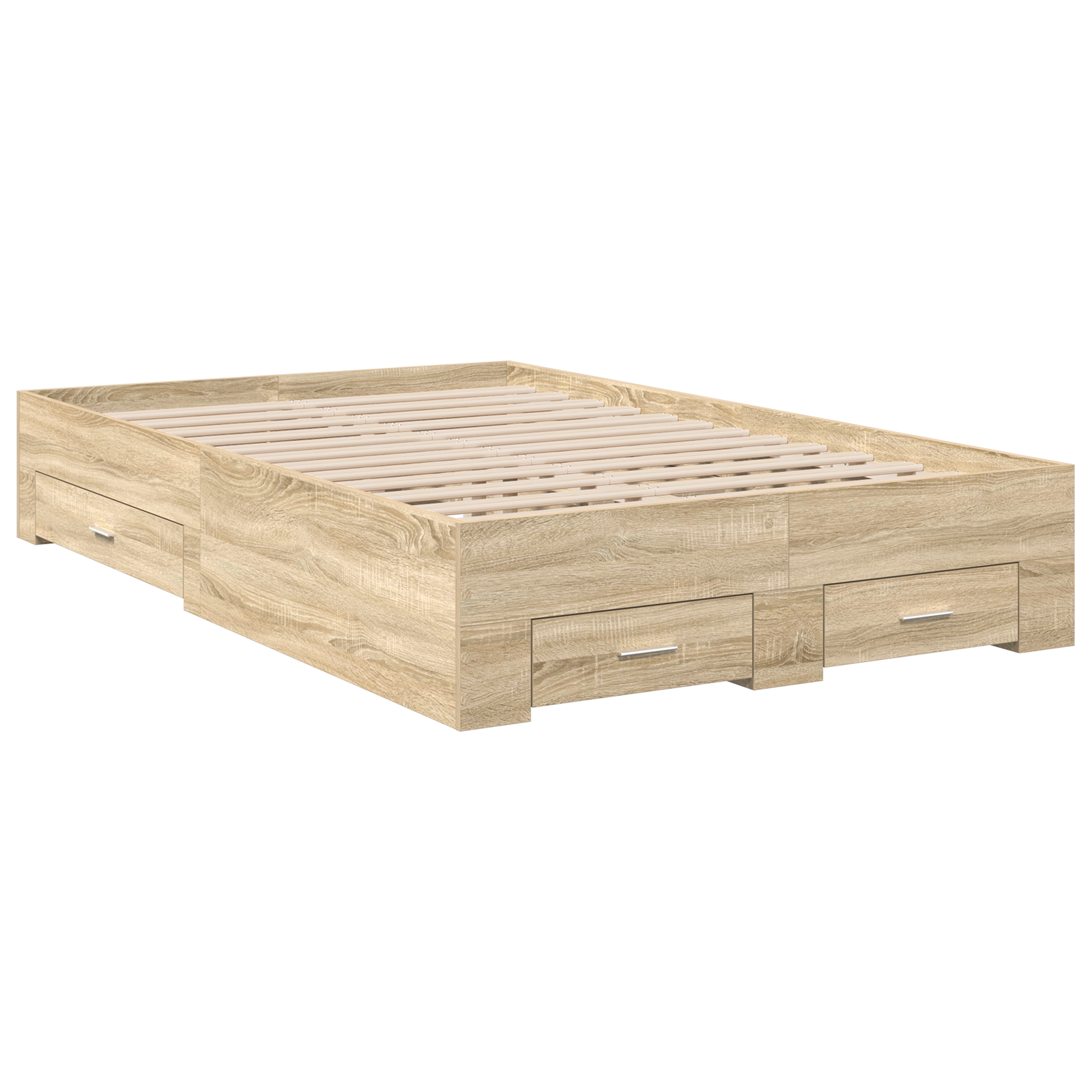 Bed Frame Sonoma Oak 140x200 cm Engineered Wood - Image 3