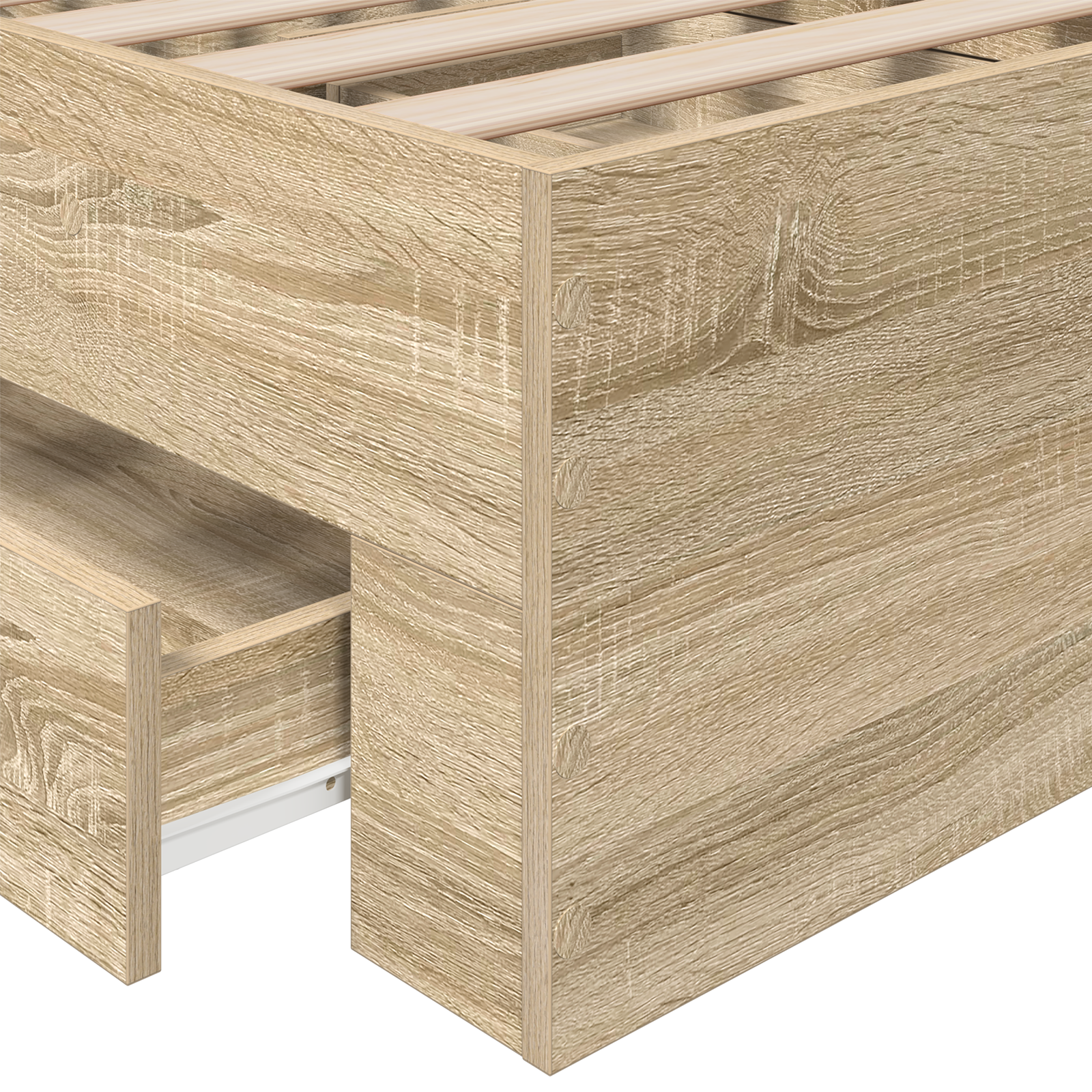 Bed Frame Sonoma Oak 90x190 cm Engineered Wood - Image 8