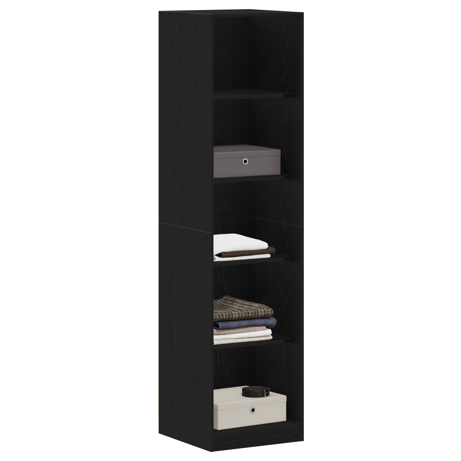 Black Oak Wardrobe - 50 x 50 x 200 cm - Made of Engineered Wood - Image 3