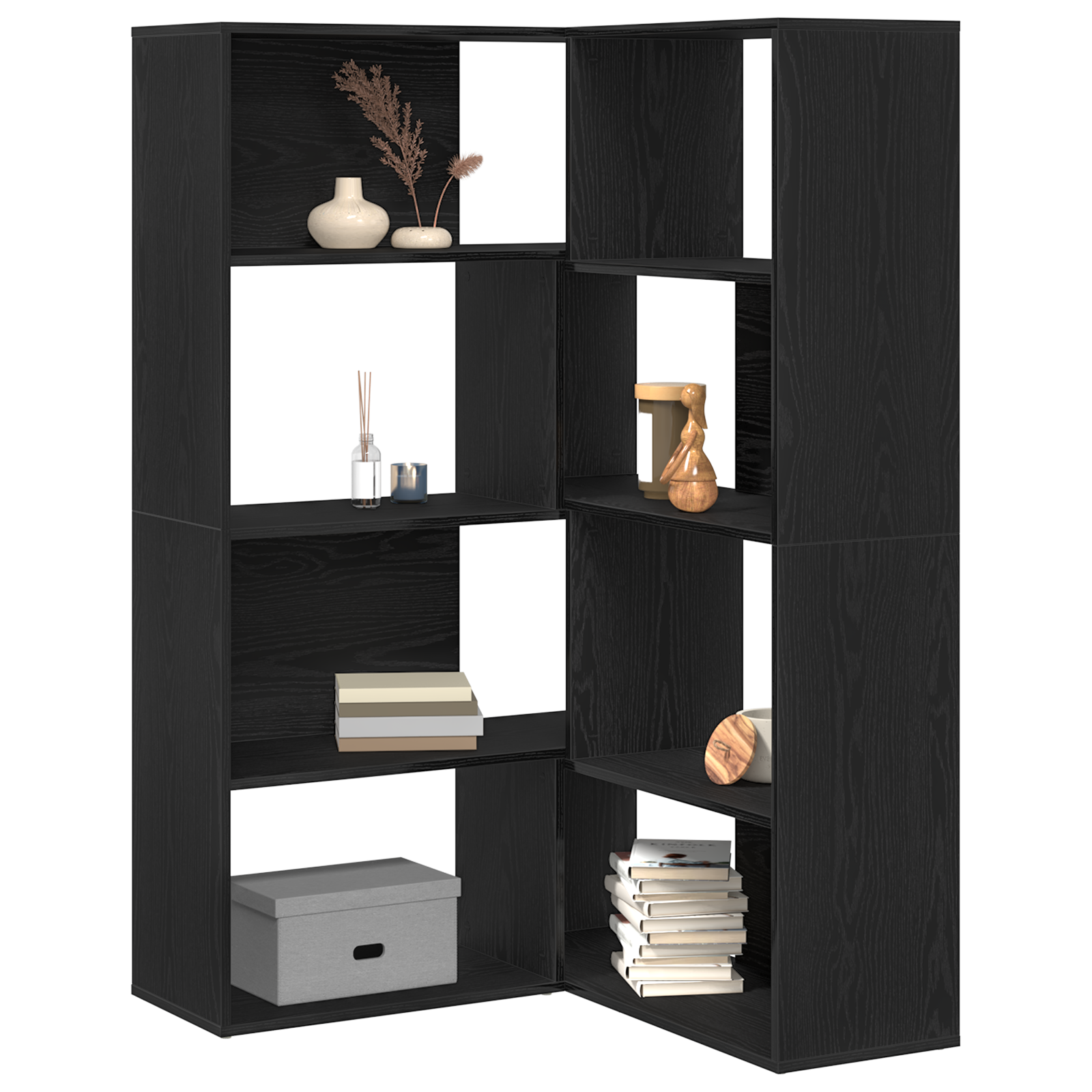 Corner Cabinet Black Oak 140x30x140 cm Engineered Wood - Image 3