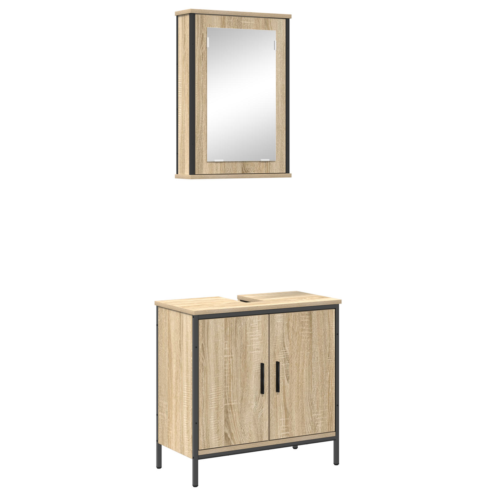 2 Piece Bathroom Furniture Set Sonoma Oak Engineered Wood - Image 2