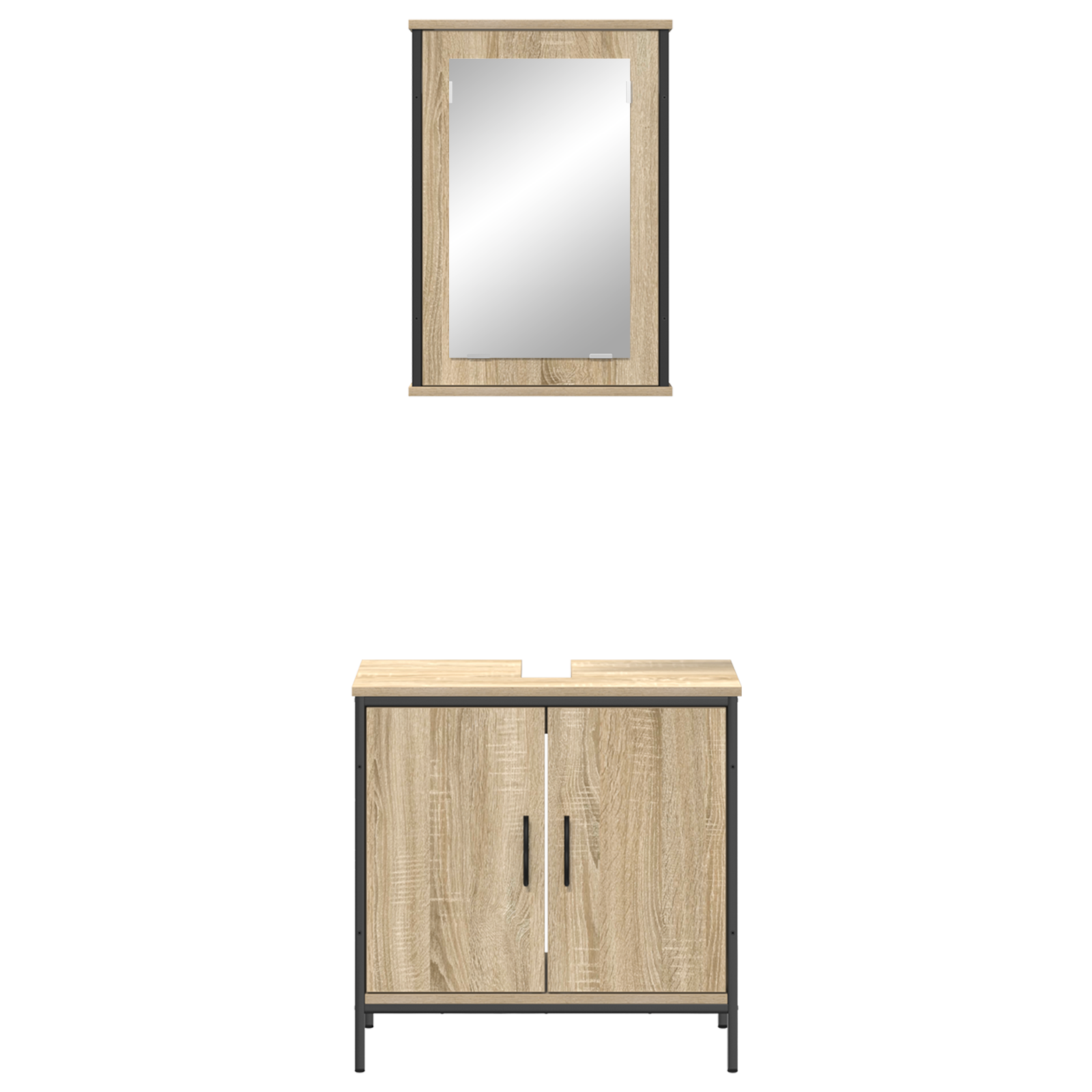 2 Piece Bathroom Furniture Set Sonoma Oak Engineered Wood - Image 7