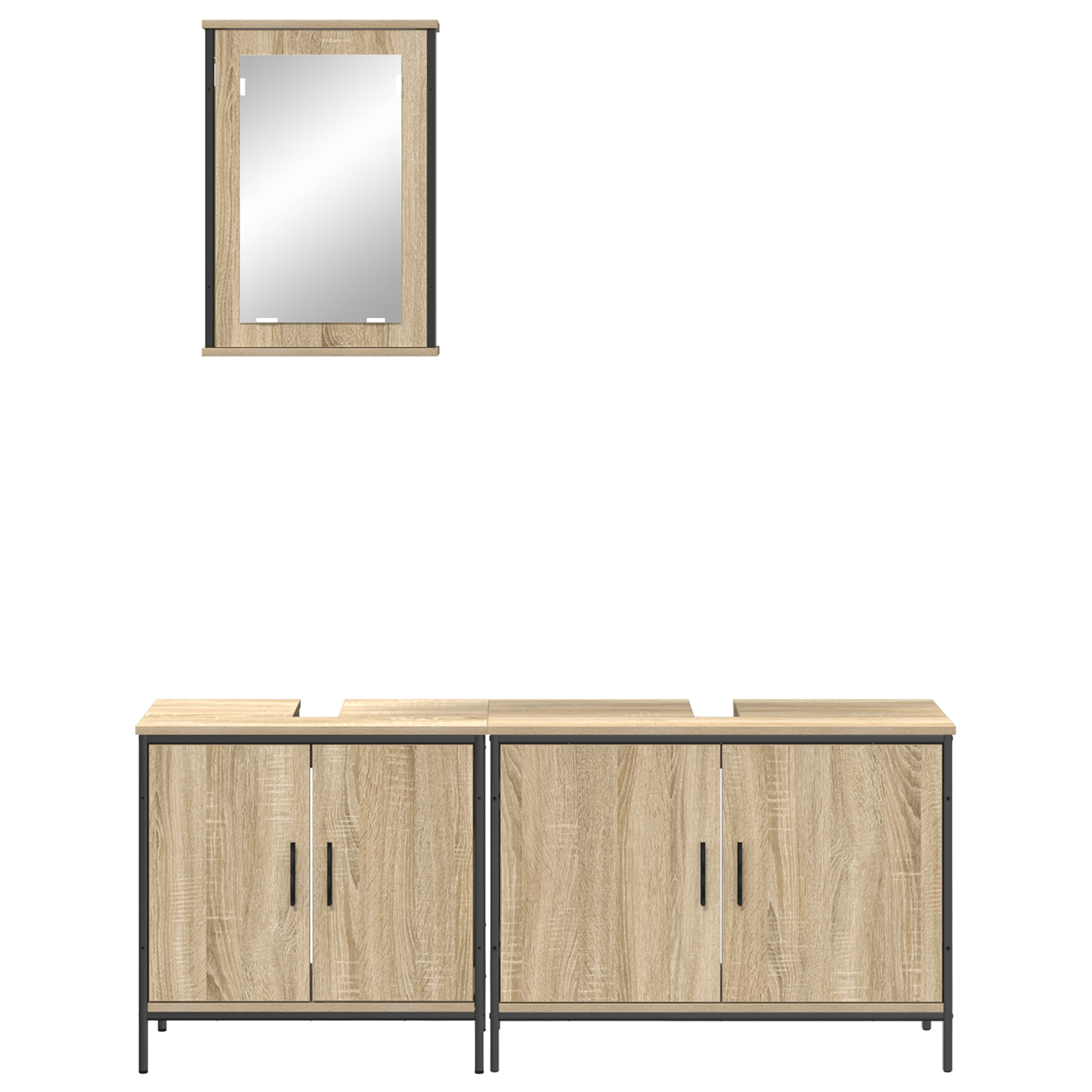 3 Piece Bathroom Furniture Set Sonoma Oak Engineered Wood - Image 8