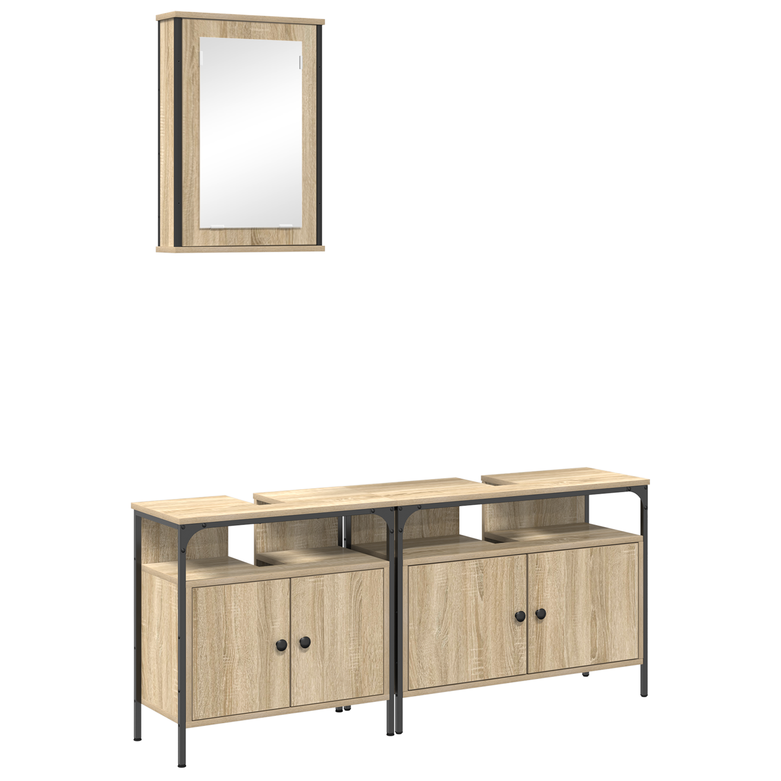 Thumbnail - vidaXL 3-tlg. Badschrank-Set Sonoma Eiche Holzwerkstoff