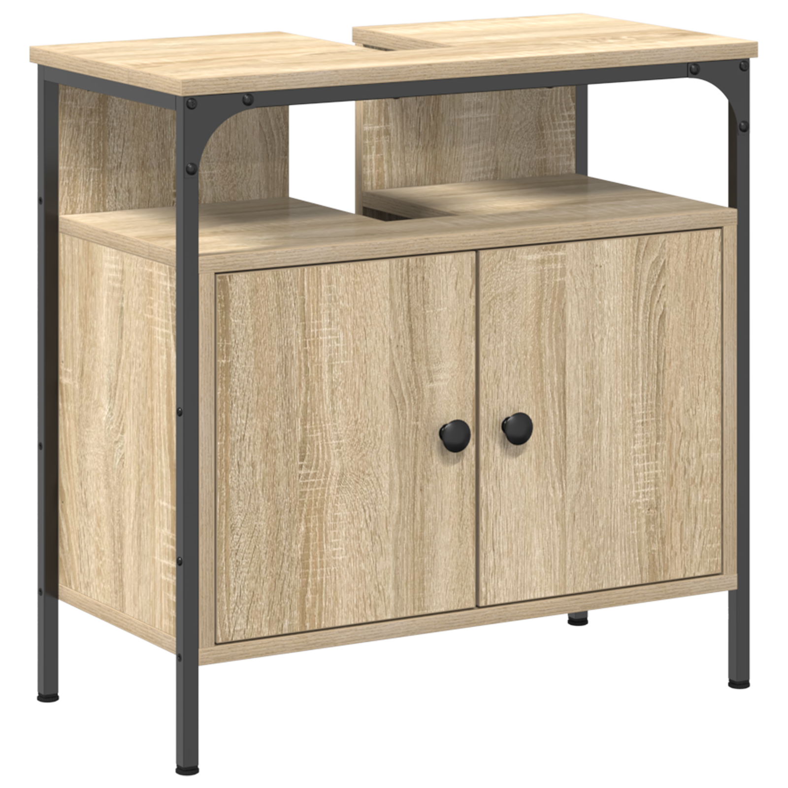 3 Piece Bathroom Furniture Set Sonoma Oak Engineered Wood - Image 7