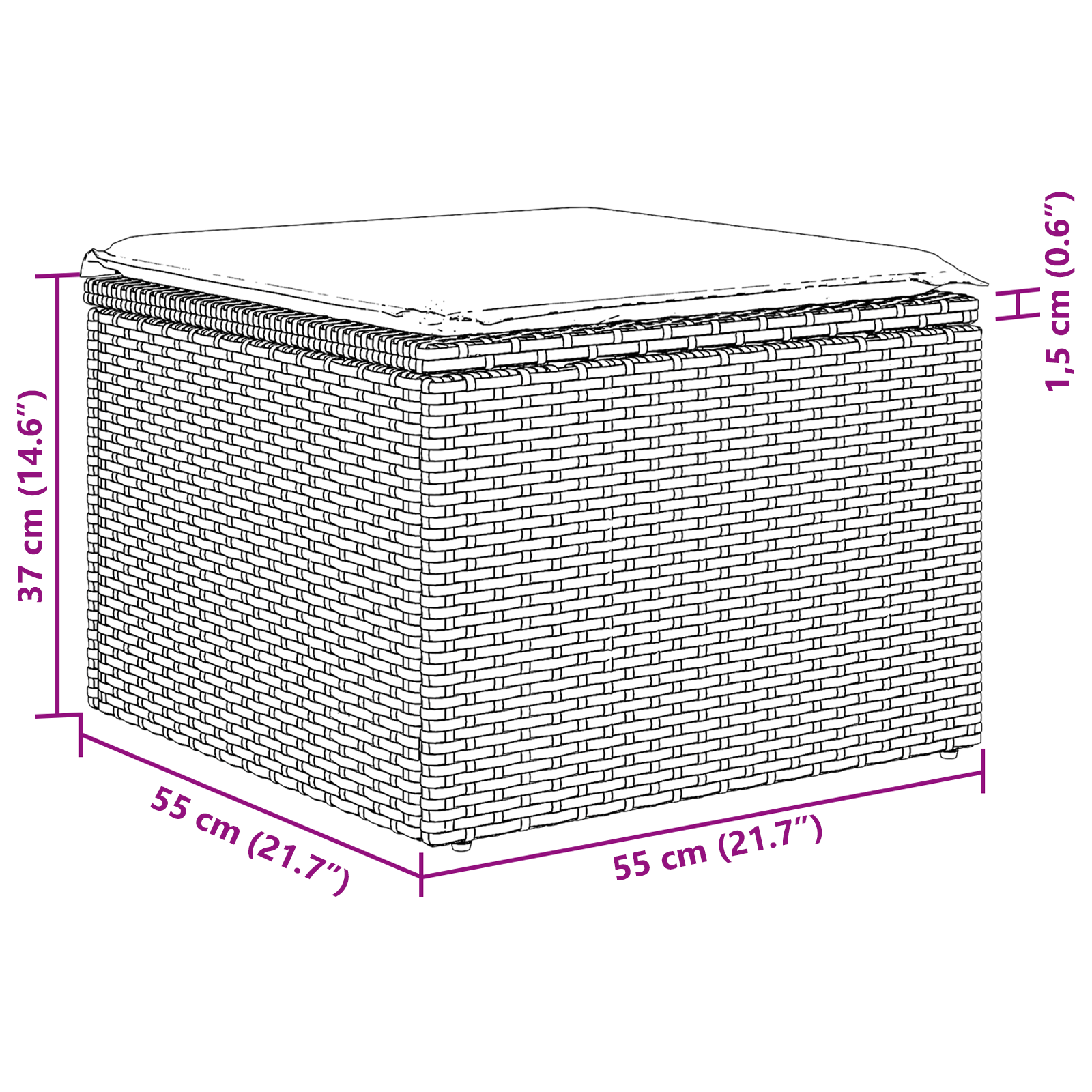 Комплект от 6 части градински диван с възглавници бежов полиестерен ратан - Image 9