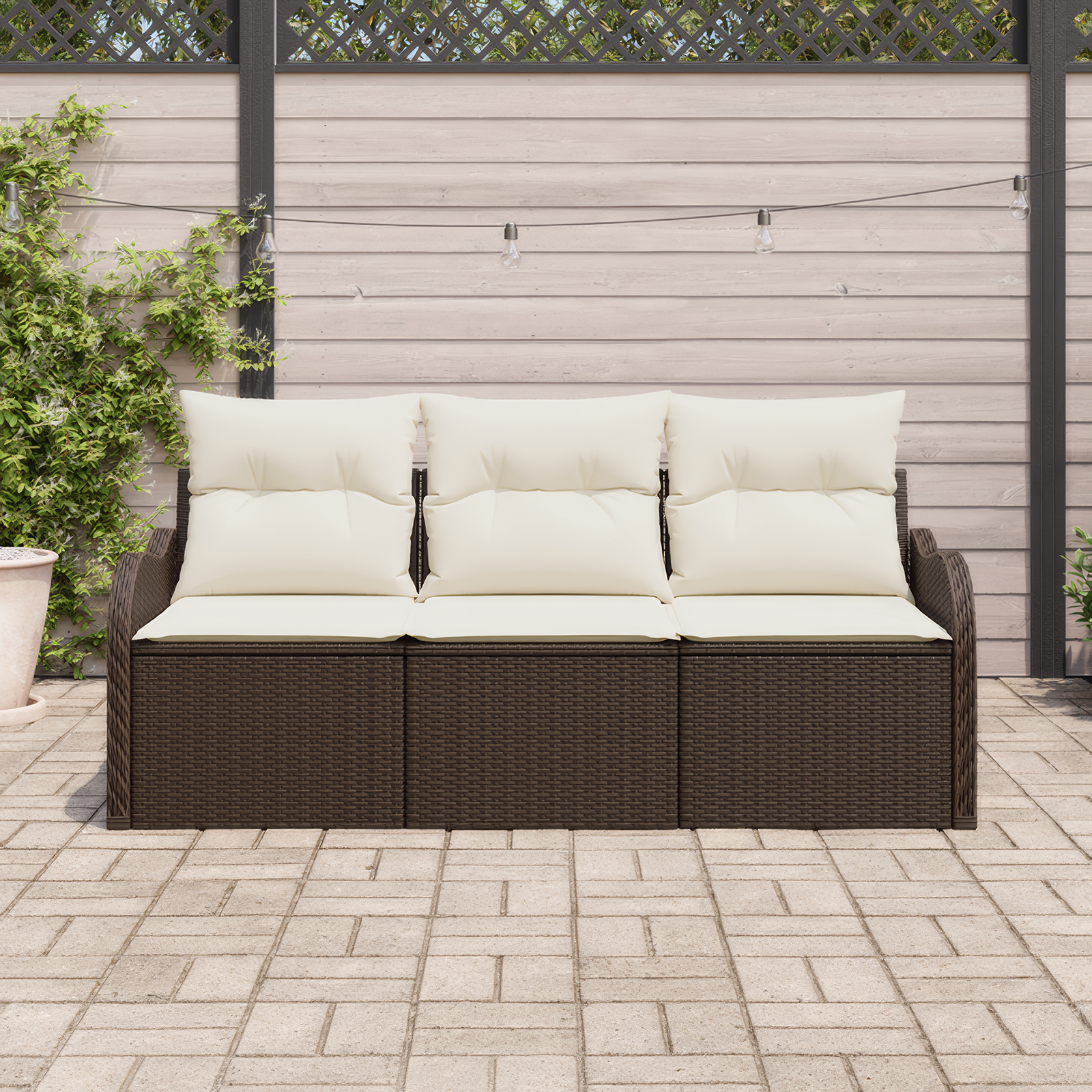 Комплект Garden Sofa от  с възглавници Кафяв Полираатан - Image 3