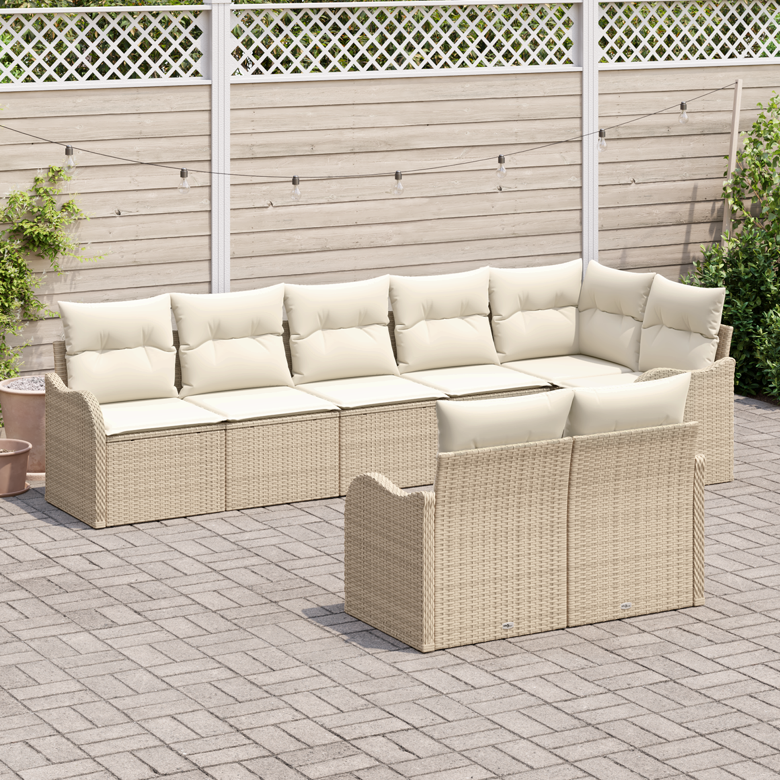 Thumbnail - vidaXL 8-teiliges Garten-Sofa-Set mit Kissen in beige Poly-Rattan