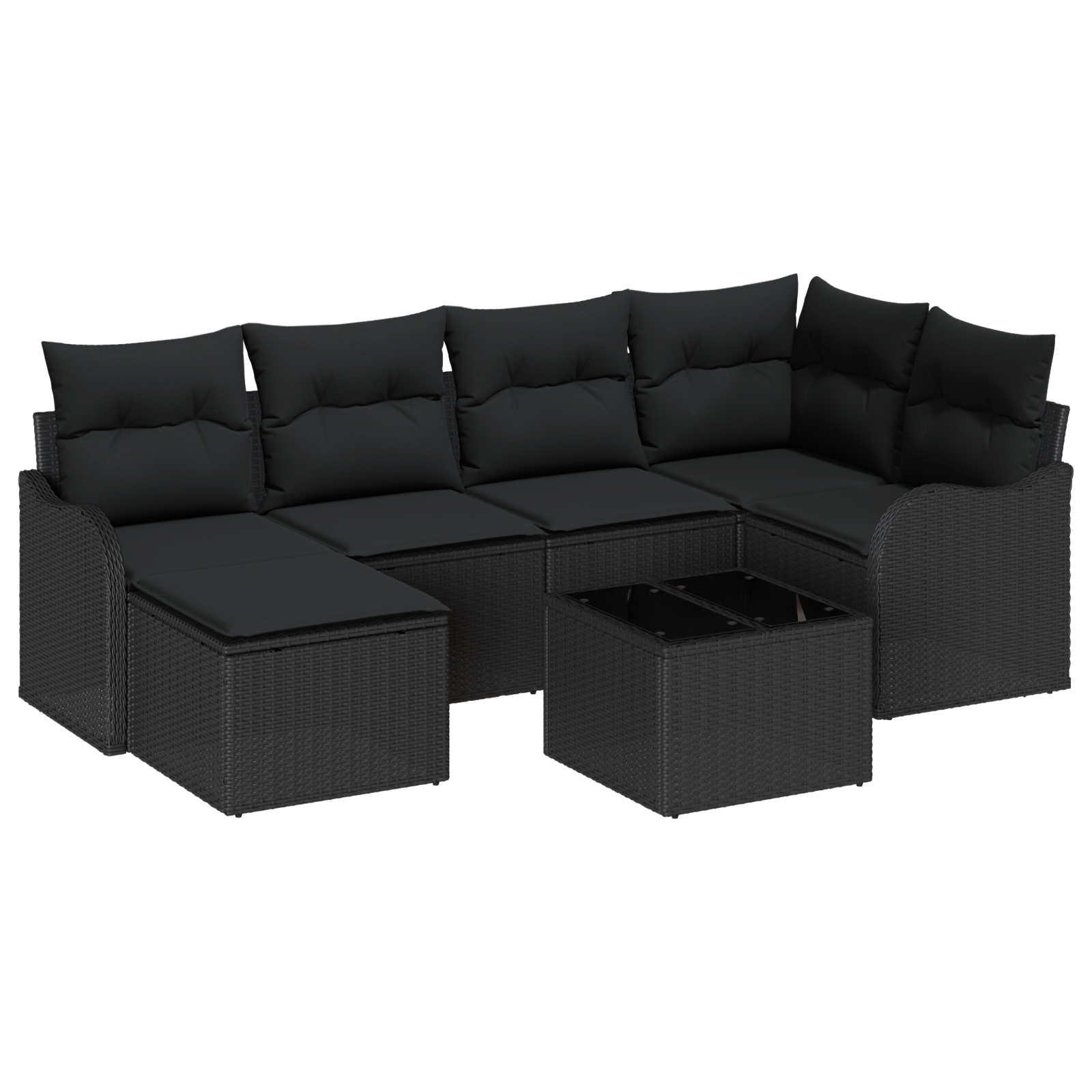 Thumbnail - vidaXL 7-teiliges Garten-Sofaset mit Kissen Beige Poly Rattan