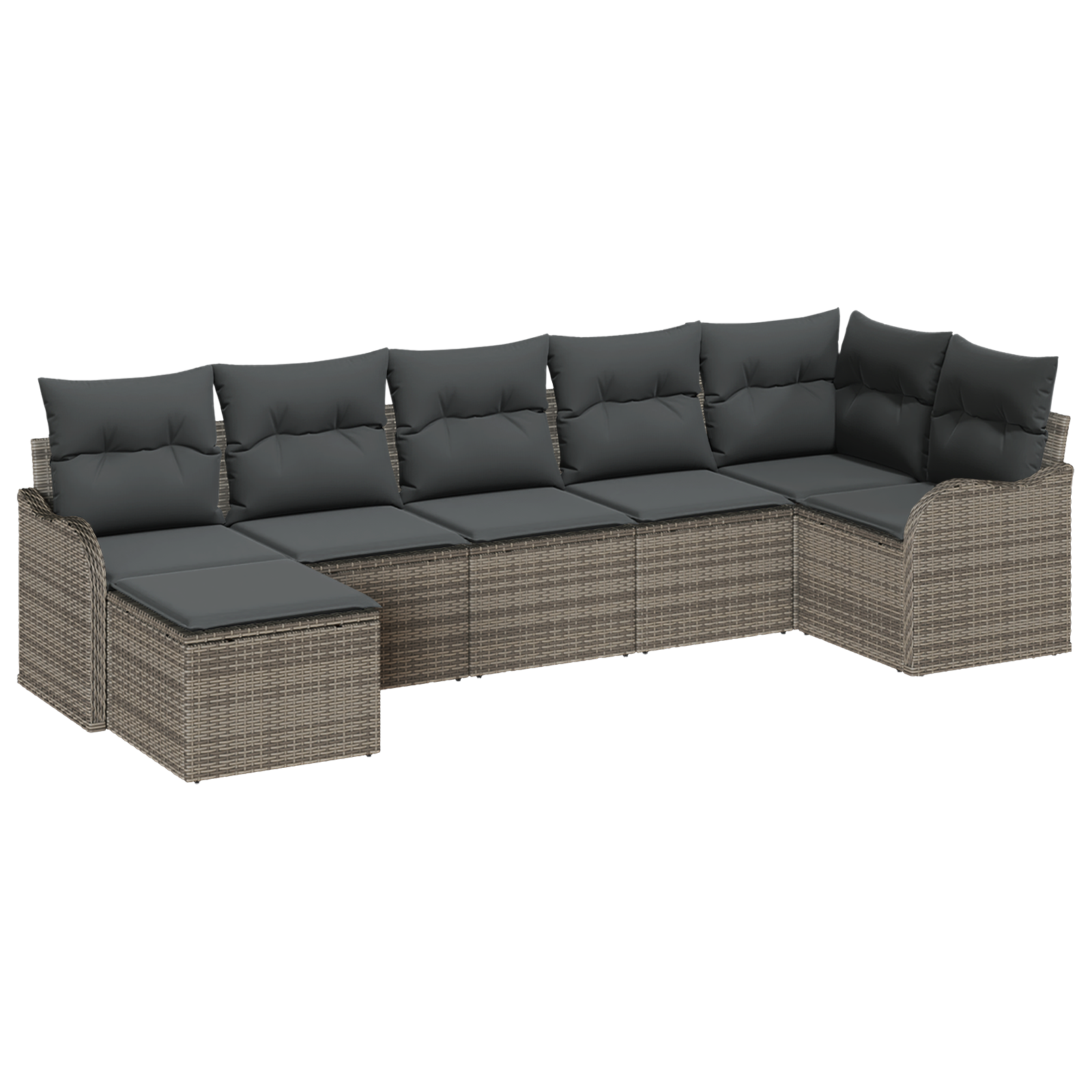 Thumbnail - vidaXL 7-teiliges Garten Sofa Set mit Kissen Grau Poly Rattan