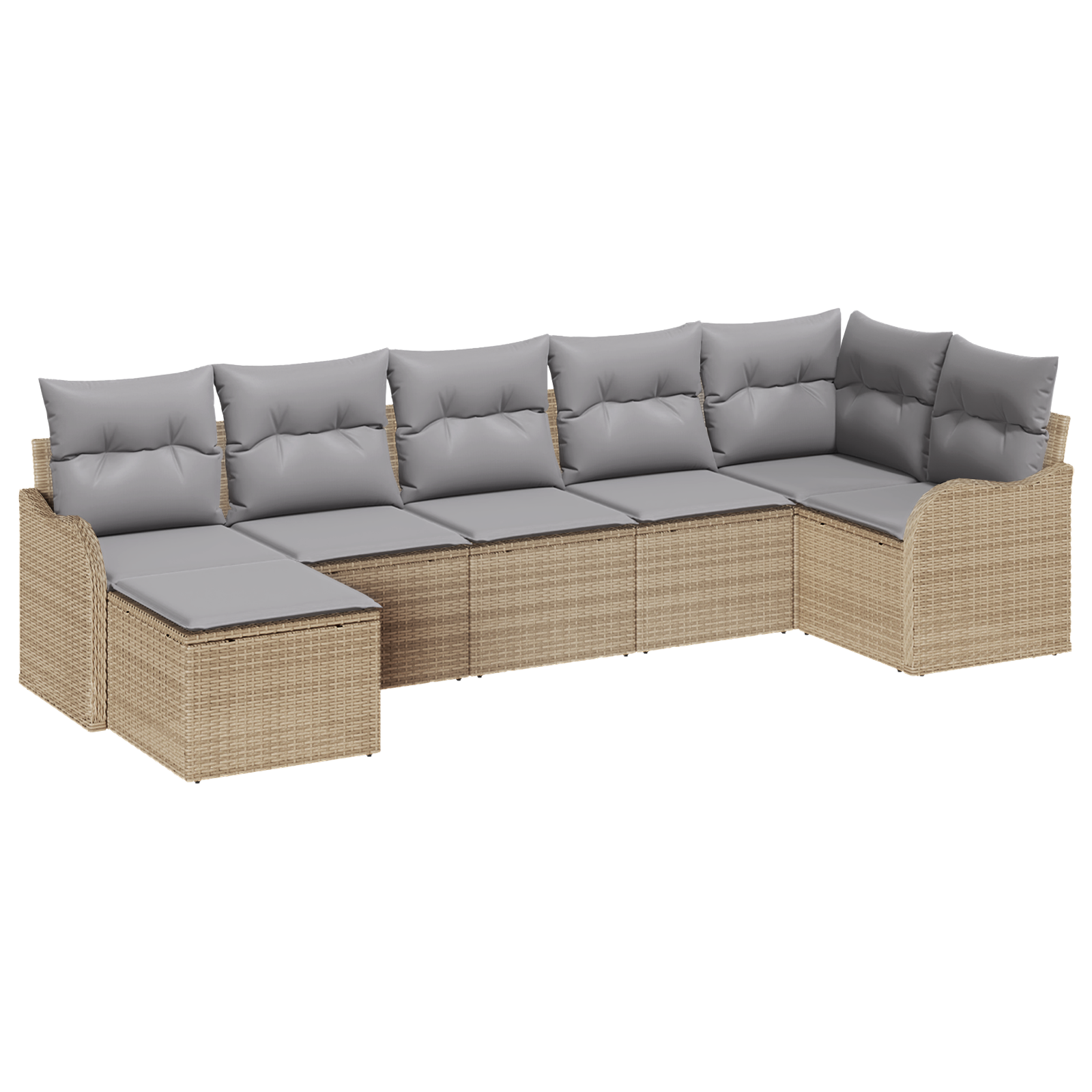 Thumbnail - vidaXL 7-teiliges Garten-Sofa-Set mit Kissen Beige Poly Rattan