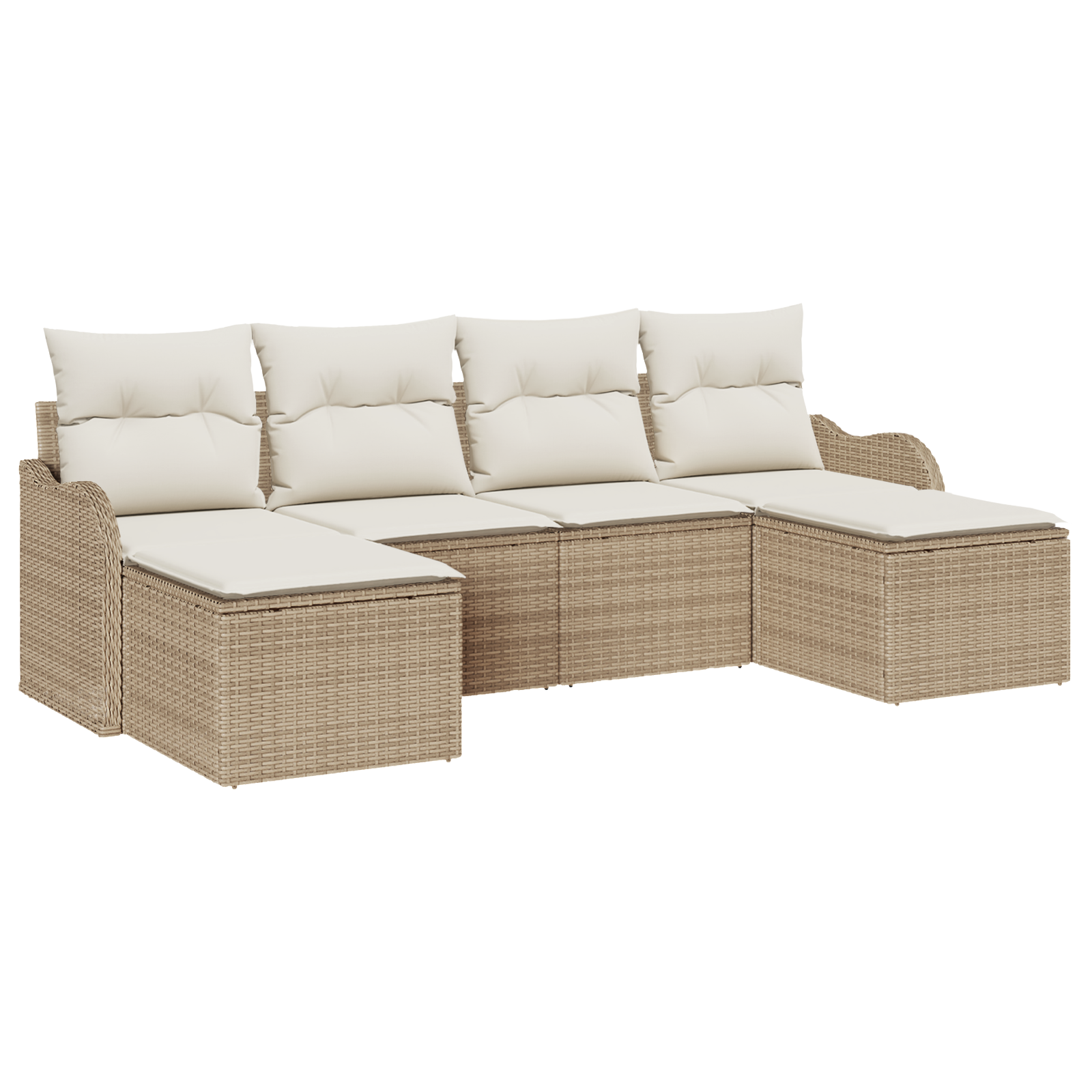 Thumbnail - vidaXL 6-teiliges Garten Sofa Set mit Kissen Beige Poly Rattan