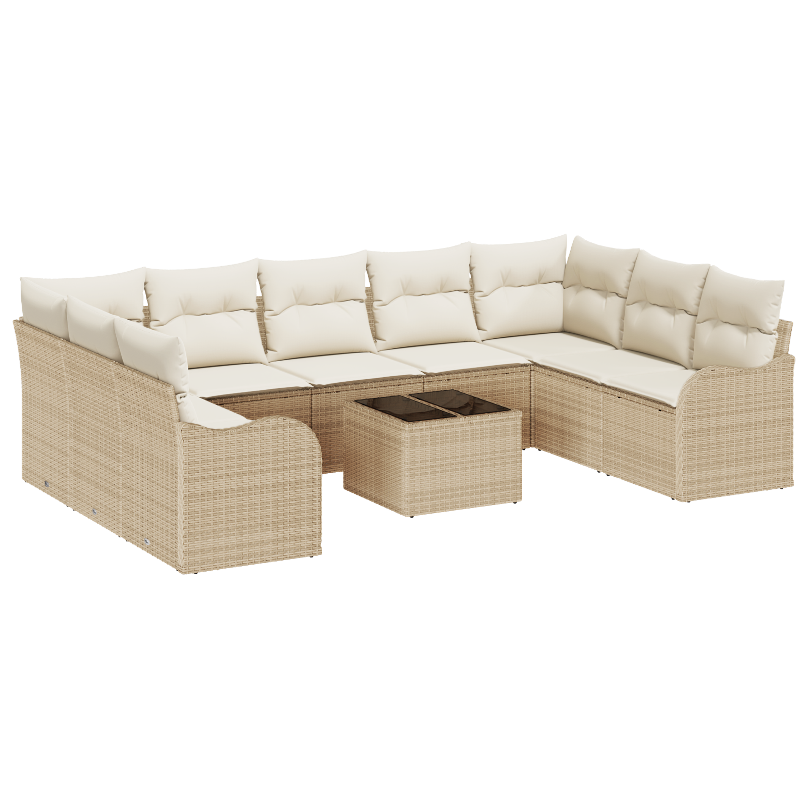 Thumbnail - vidaXL 10-teiliges Garten Sofa Set mit Kissen in Braun aus Poly Rattan
