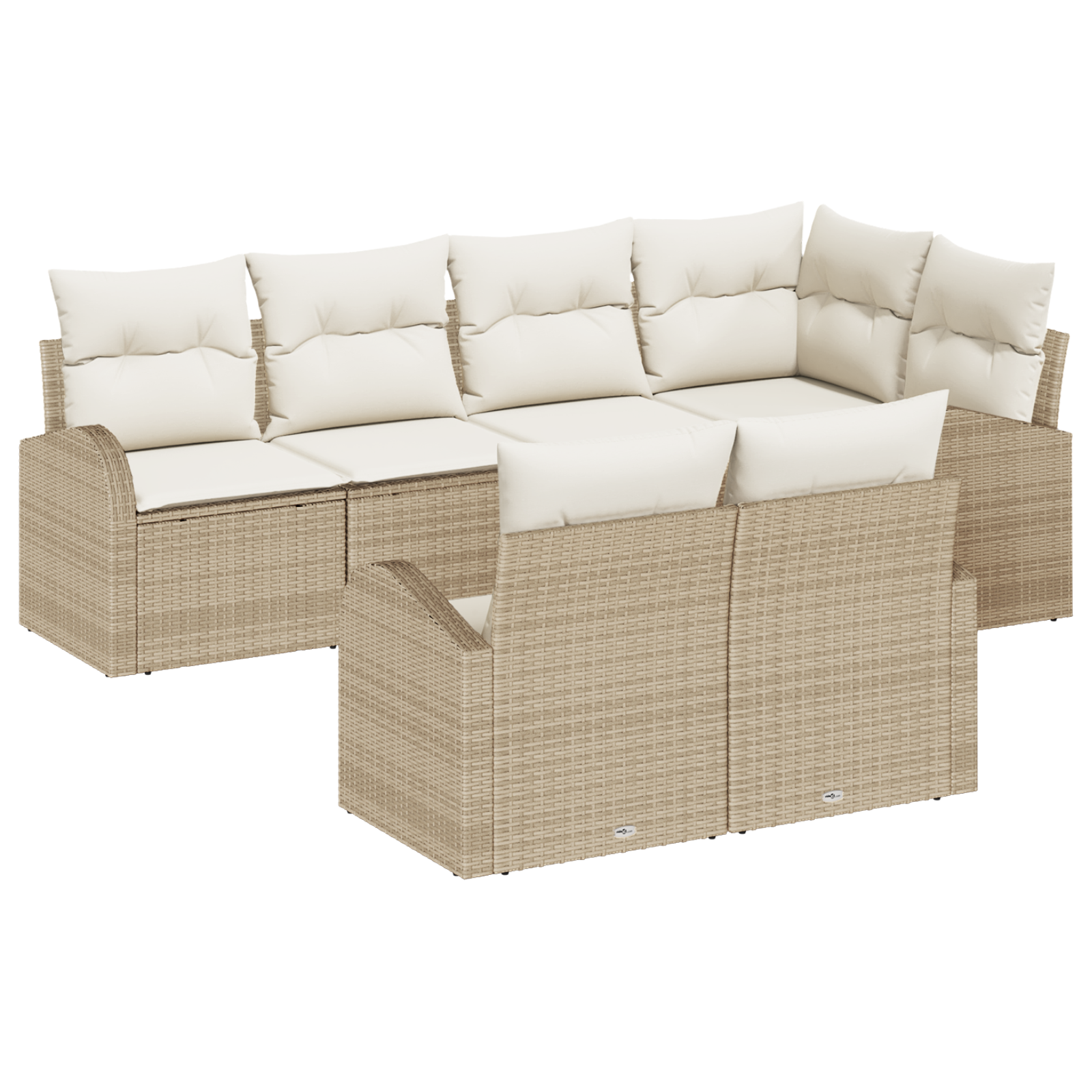 Thumbnail - vidaXL 7-teiliges Garten Sofa Set mit Kissen Beige Poly Rattan