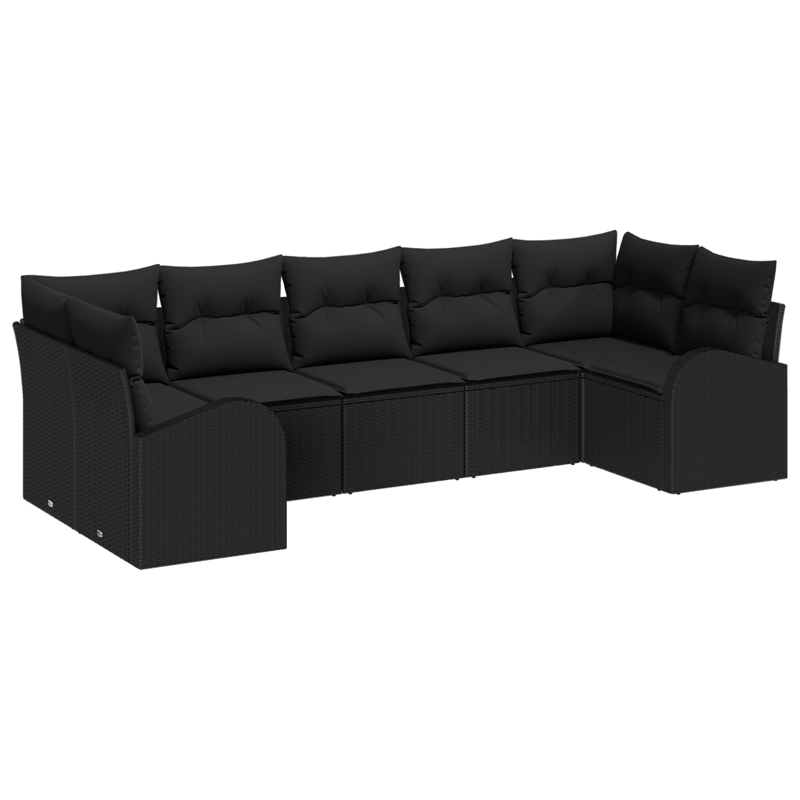 Thumbnail - vidaXL 7-teilige Gartensofagarnitur mit Kissen Schwarz Poly Rattan