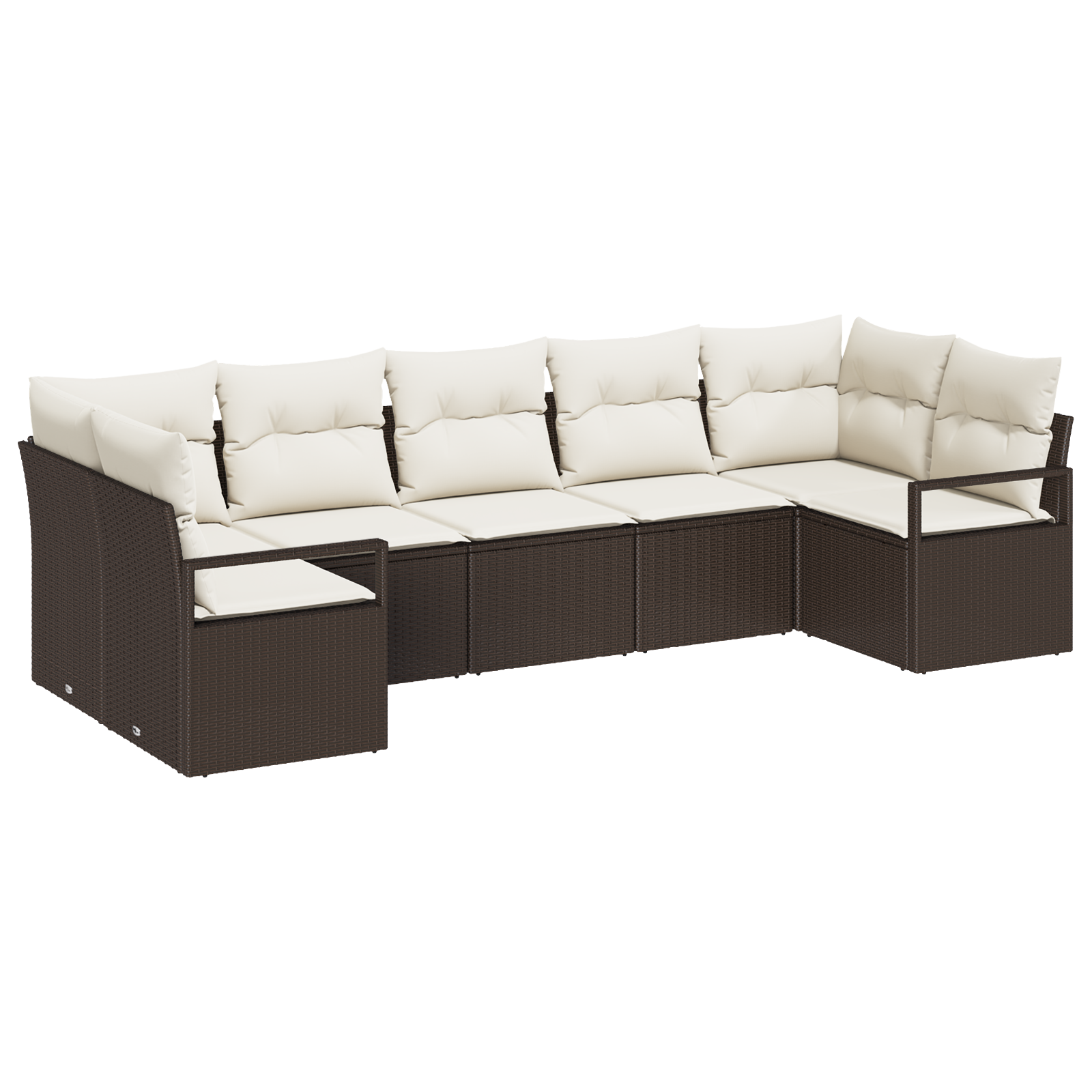 Thumbnail - vidaXL 7-tlg. Garten-Sofagarnitur mit Kissen Braun Poly Rattan