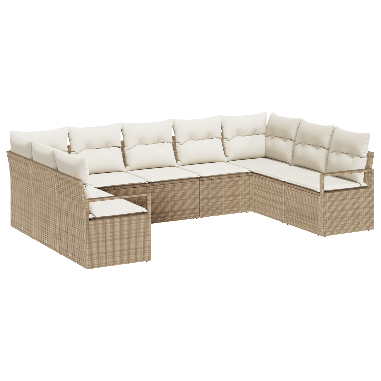 Thumbnail - vidaXL 9-Teiliges Garten Sofa Set mit Kissen Beige Poly Rattan