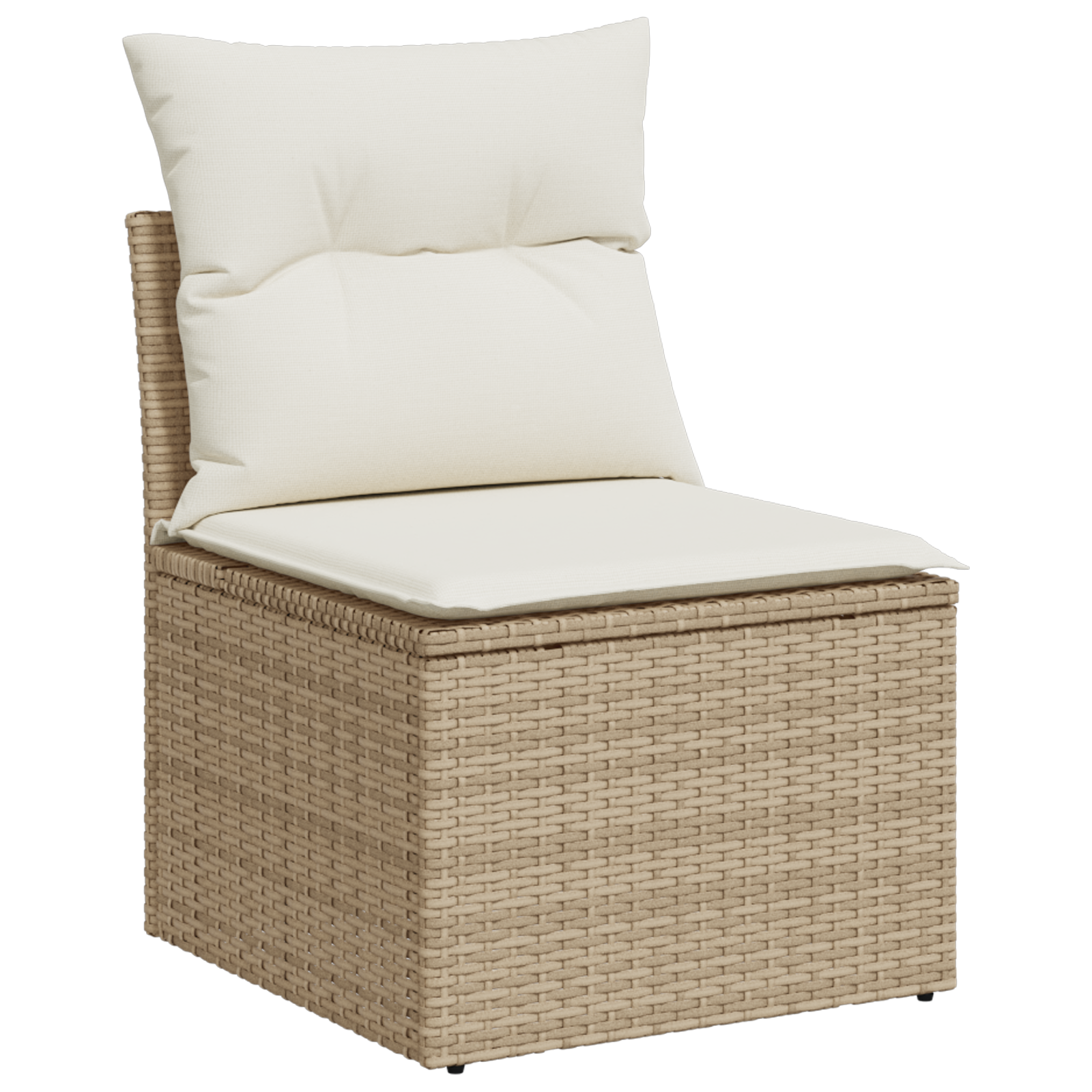 8 dalių sodo sofa komplektas su pagalvėmis smėlio poli ratanas - Image 5