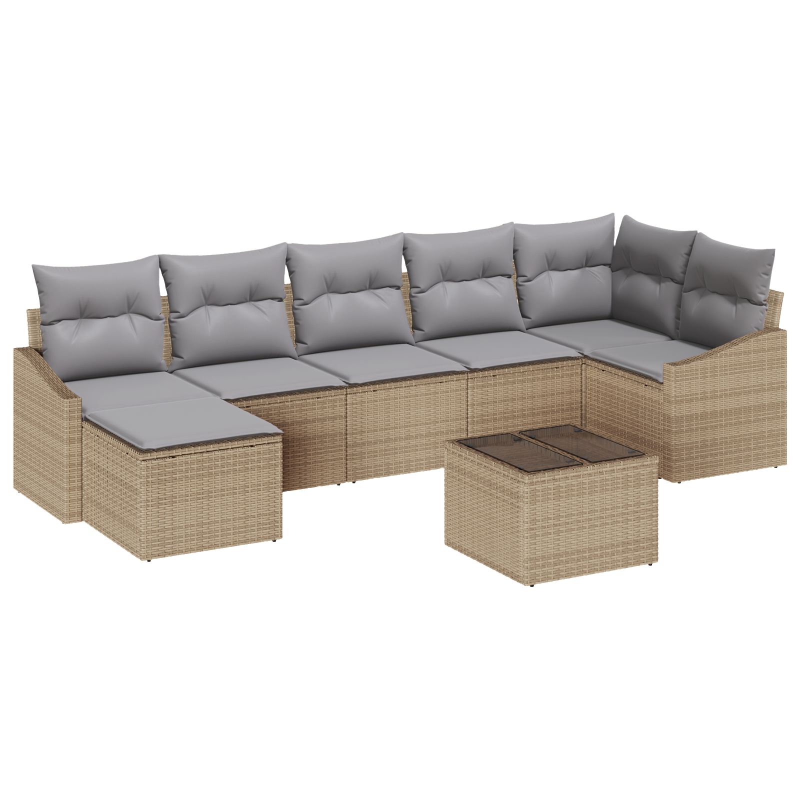Thumbnail - vidaXL 8-tlg. Garten-Sofagarnitur mit Kissen Schwarz Poly Rattan