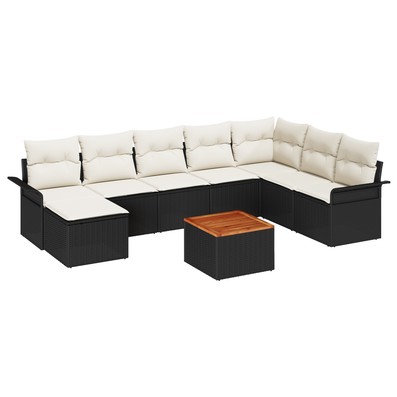 Thumbnail - vidaXL 9-tlg. Garten-Sofagarnitur mit Kissen Schwarz Poly Rattan