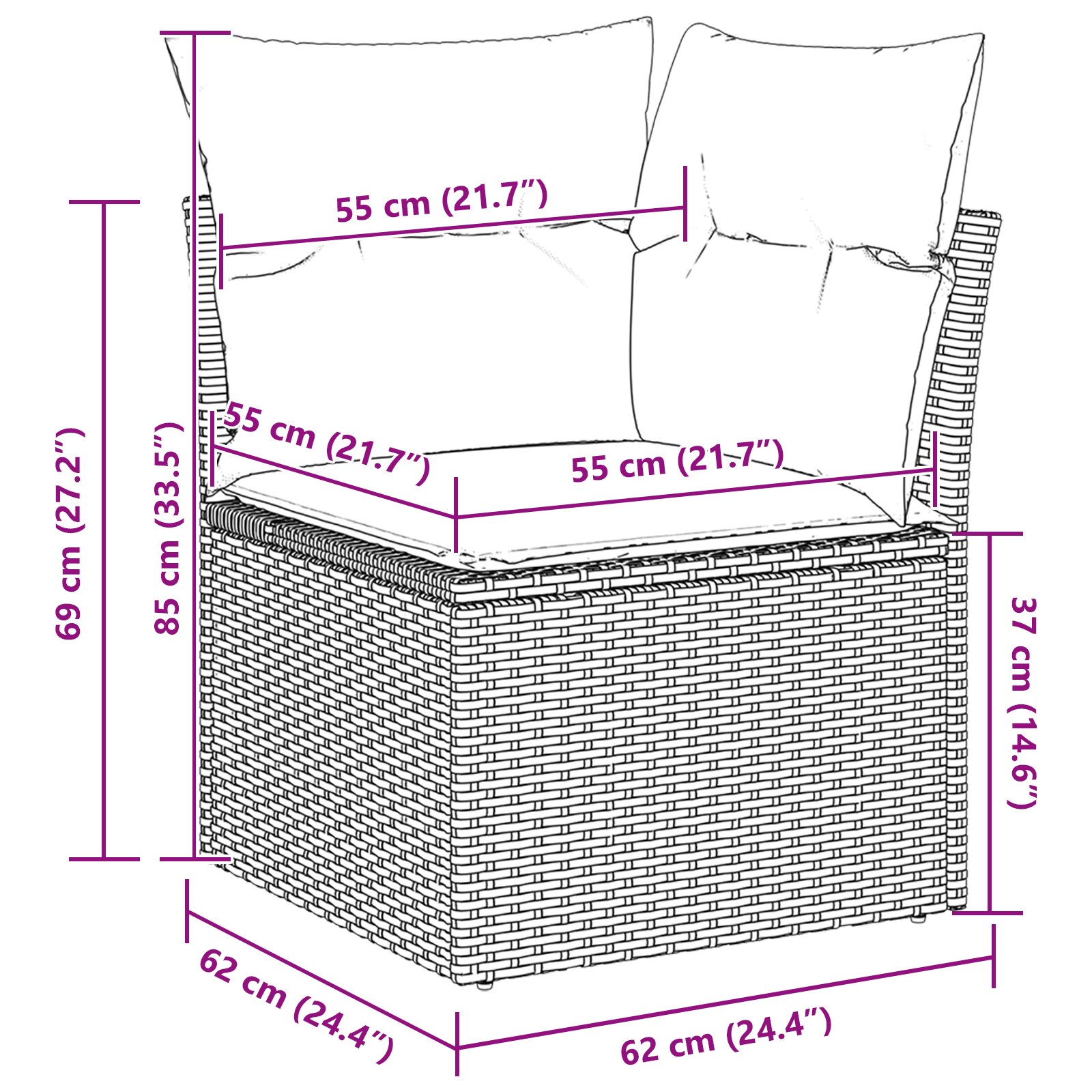 10 dalių sodo sofa rinkinys su pagalvėmis smėlio poli ratanas akacija - Image 8