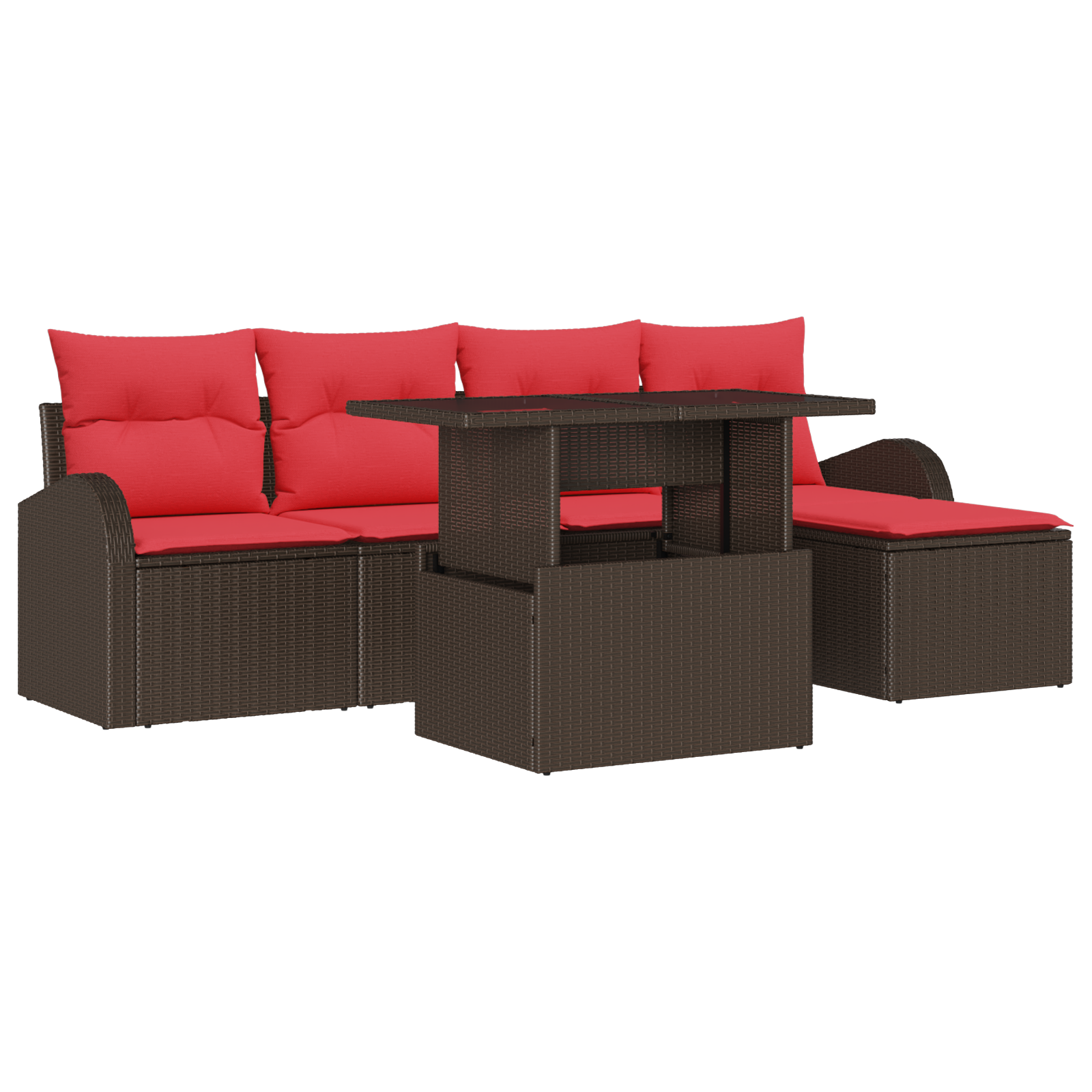 6 Piece Garden Sofa Set with Cushions Grey Poly Rattan vidaXL - Picture 17 of 39