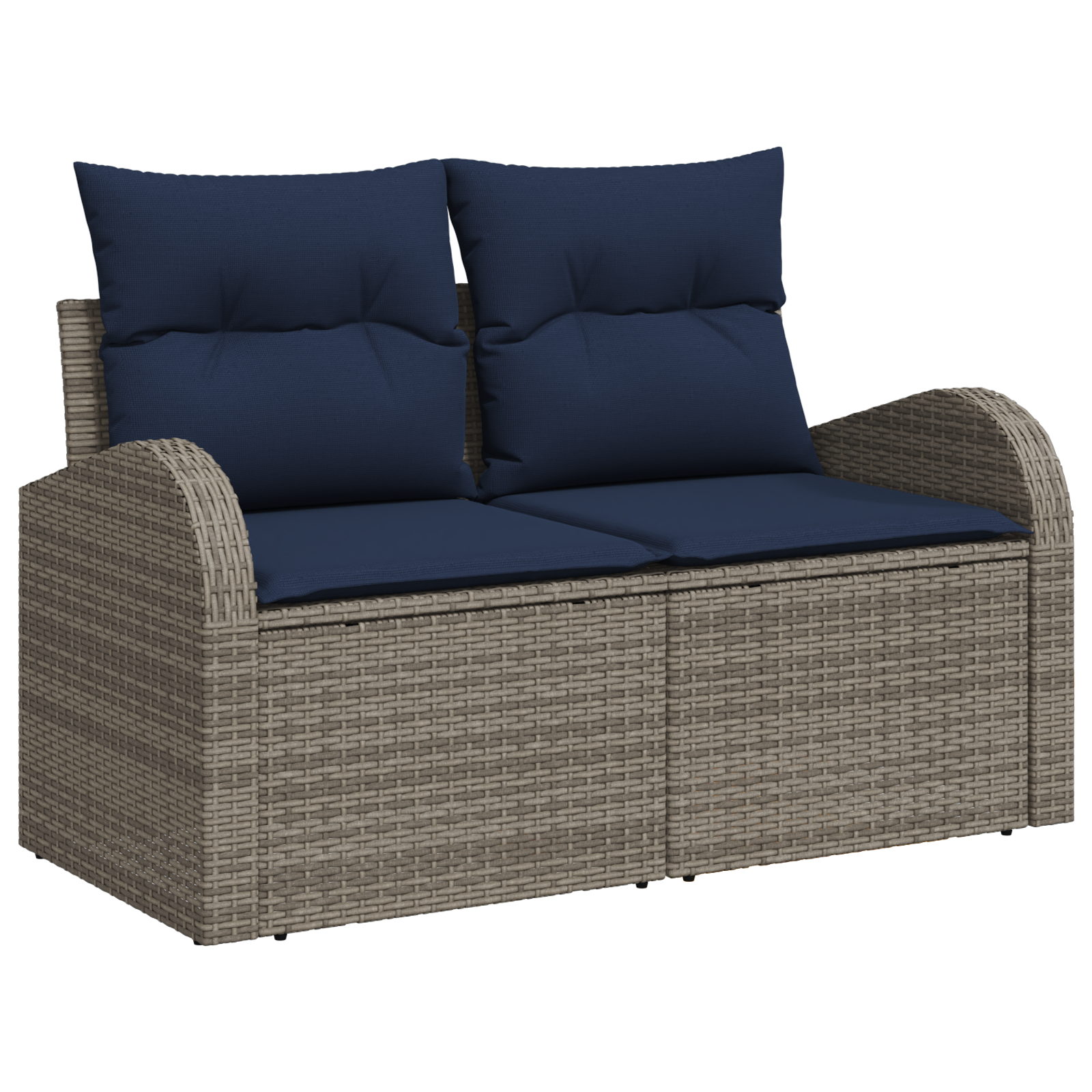 6 Piece Garden Sofa Set with Cushions Grey Poly Rattan vidaXL - Picture 31 of 39