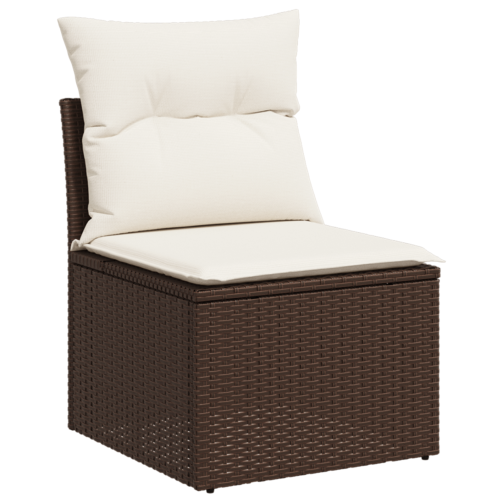 5 Dalių Sodo Sofa Komplektas su Pagalvėlėmis Rudas Poli Ratanas - Image 5