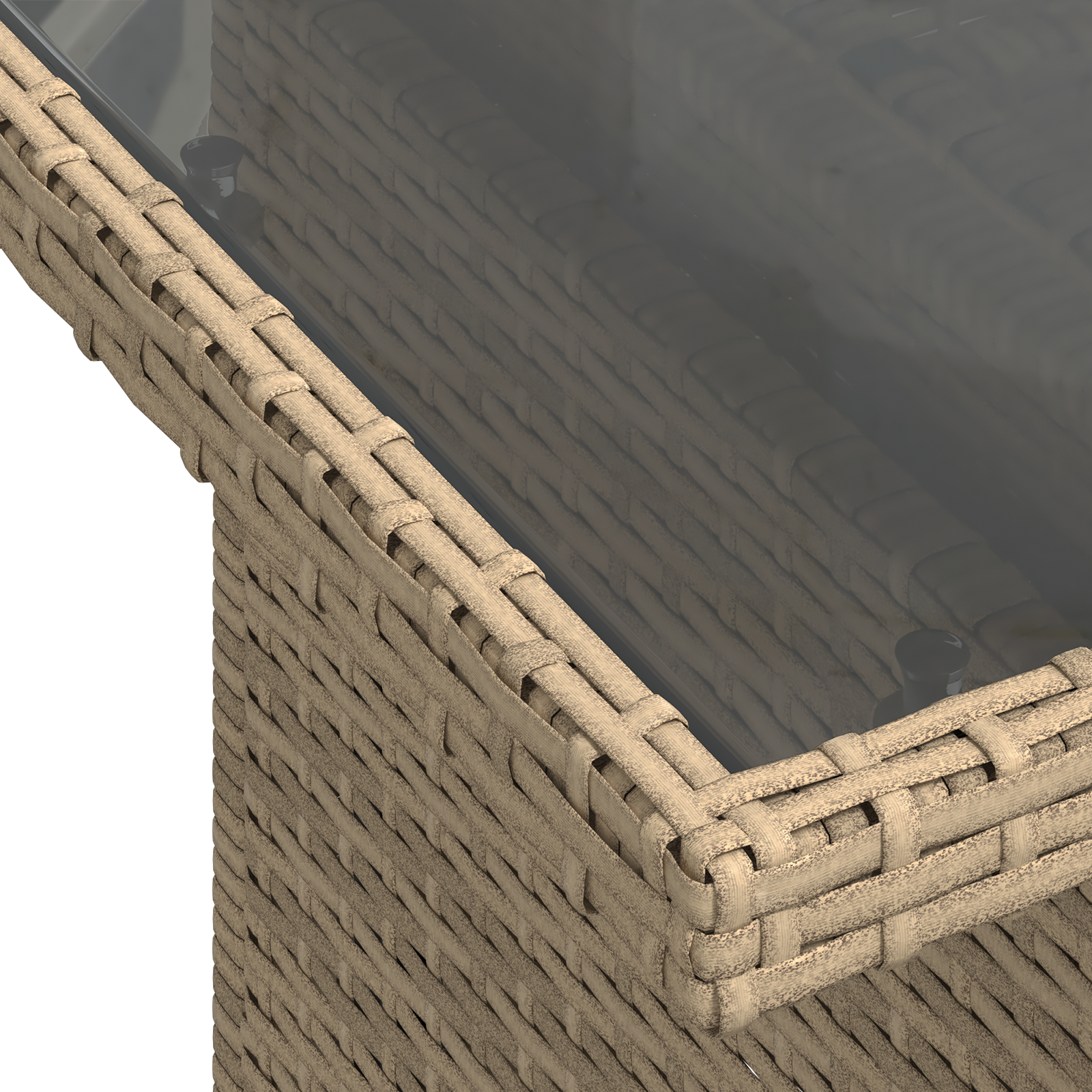 Conjunto de Sofás para Jardim com Almofadas Bege Poly Rattan