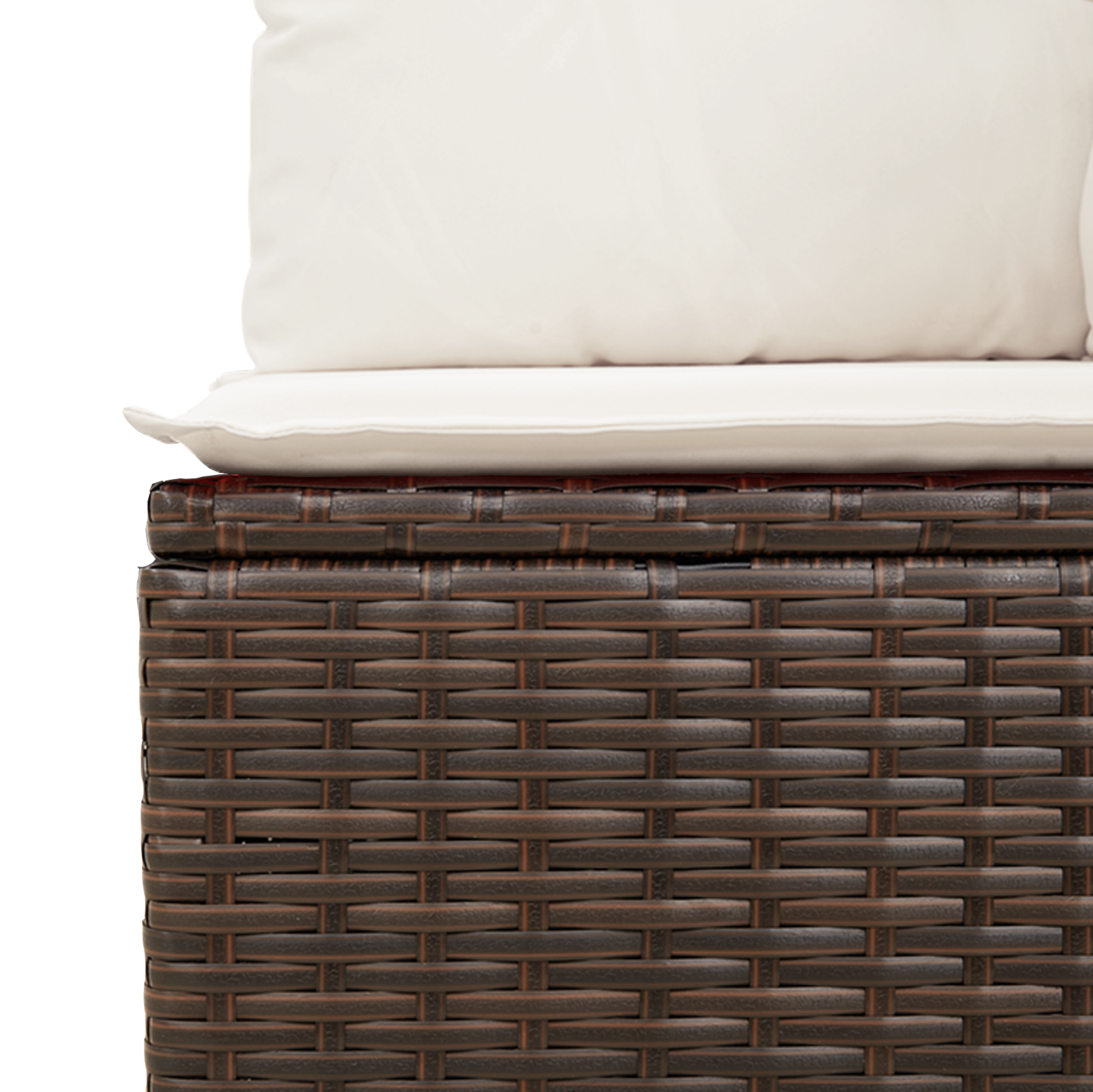 10 dalių sodo sofa komplektas su pagalvėlėmis ruda poli ratanas - Image 9