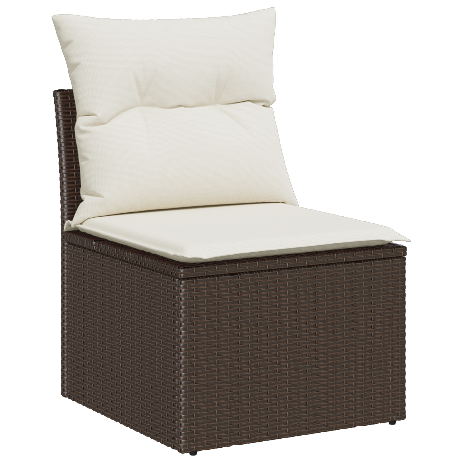 10 dalių sodo sofa komplektas su pagalvėlėmis ruda poli ratanas - Image 5