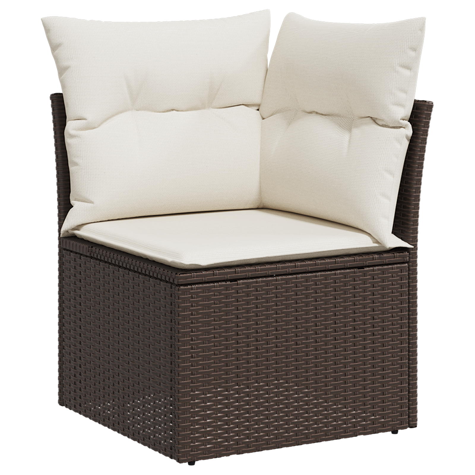 10 dalių sodo sofa komplektas su pagalvėlėmis ruda poli ratanas - Image 6
