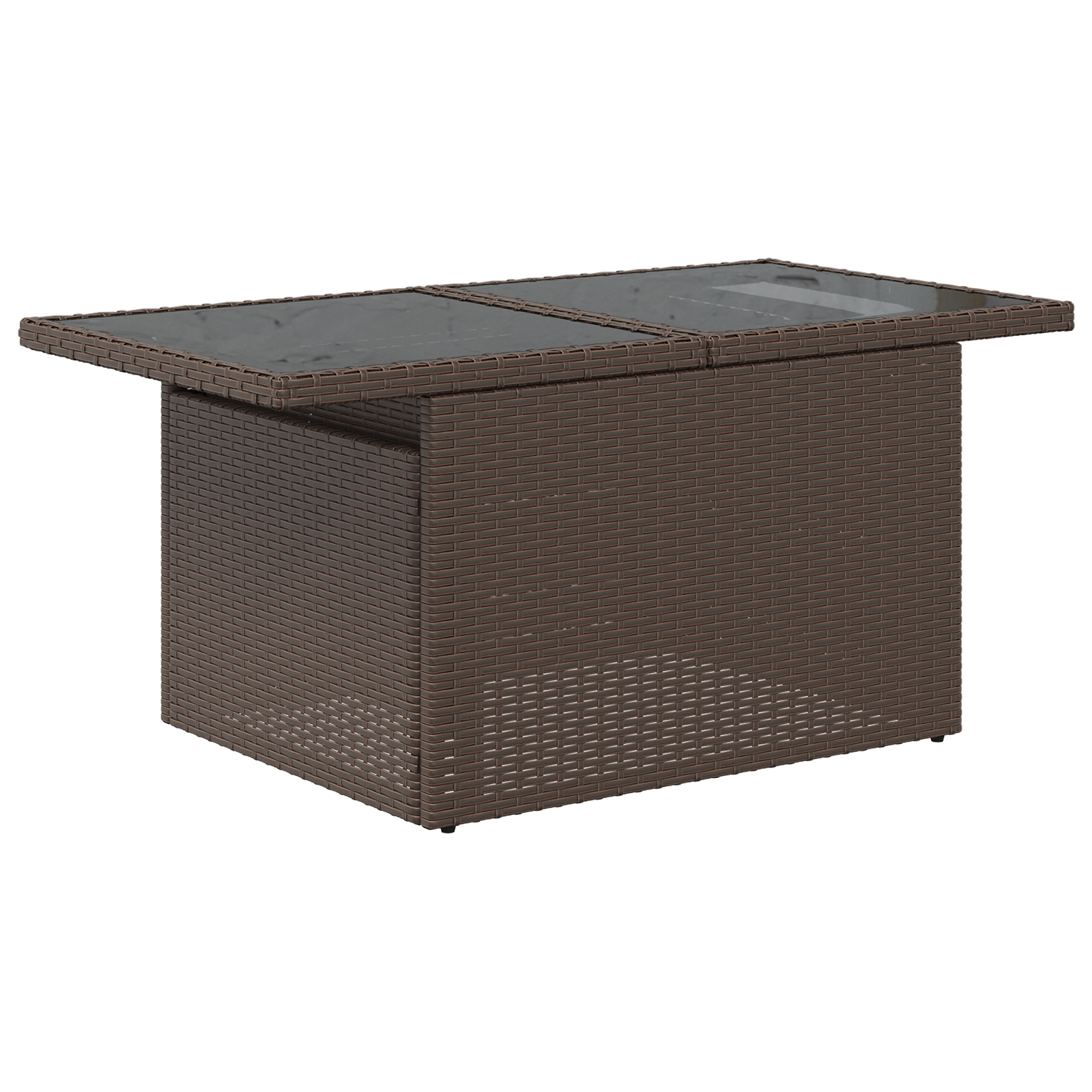 10 dalių sodo sofa komplektas su pagalvėlėmis ruda poli ratanas - Image 7