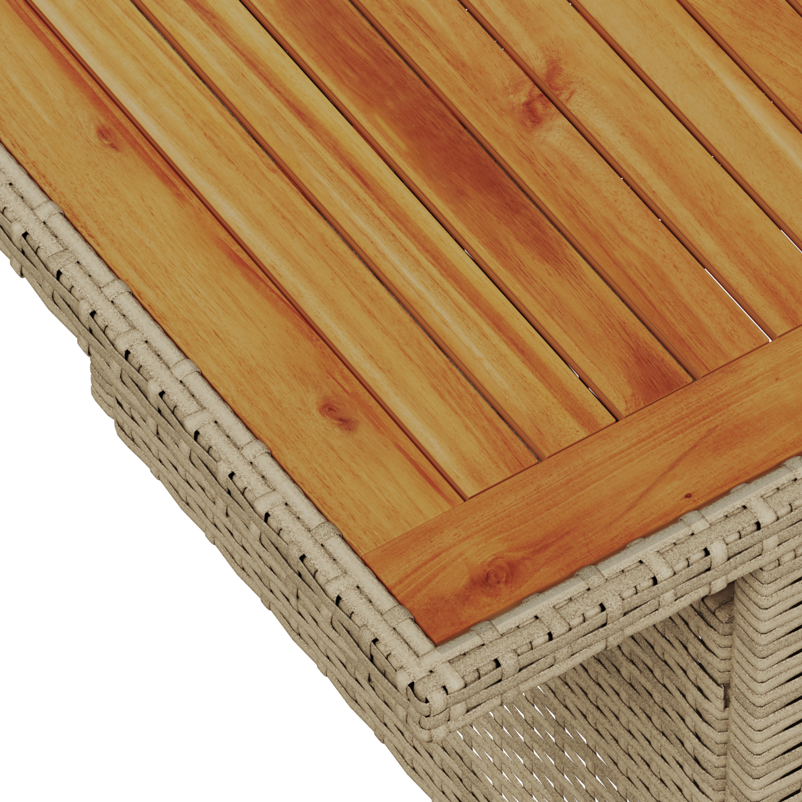 Conjunto de Jantar de 9 Peças para o Jardim com Almofadas em Bege de Rattan Sintético e Acácia
