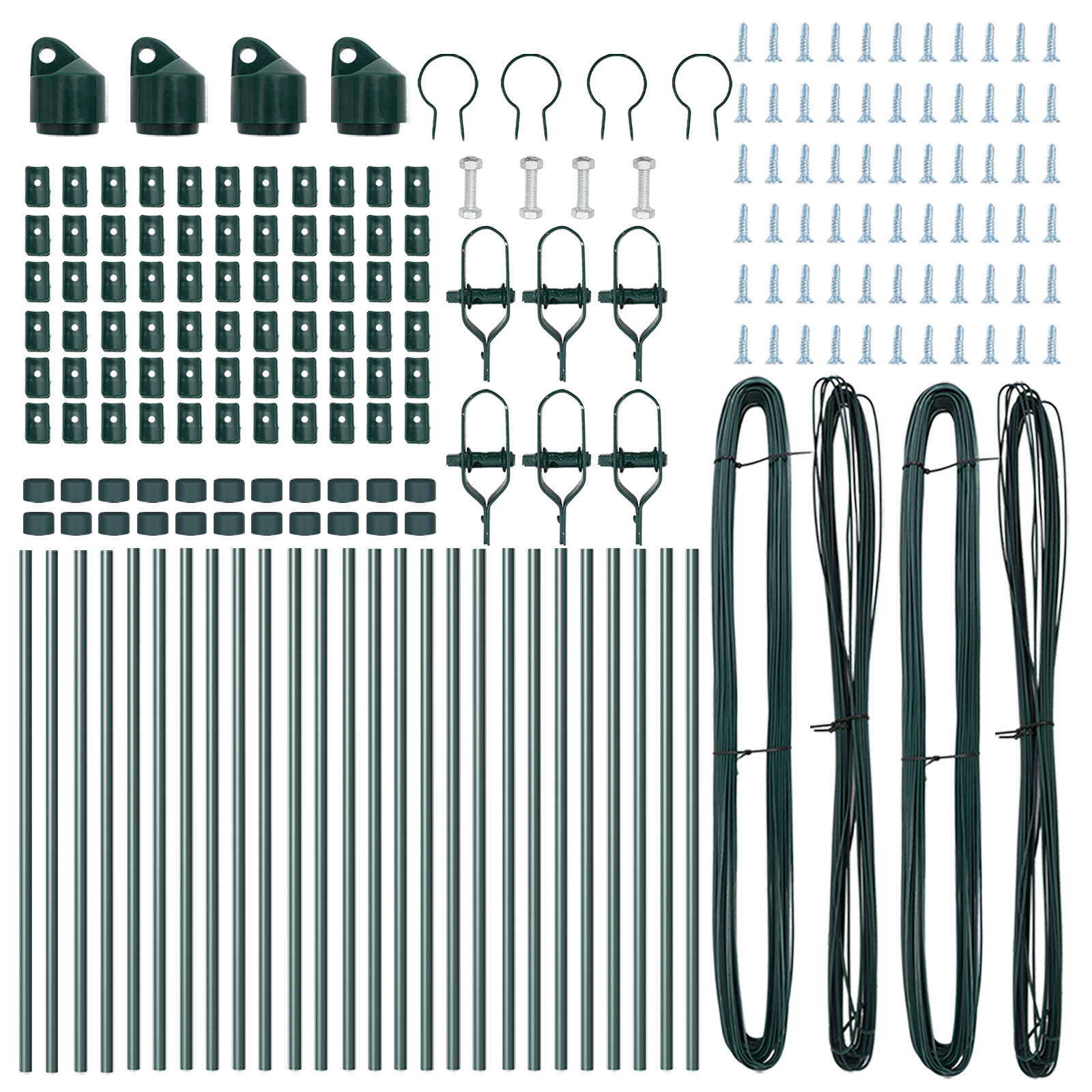 Fence Posts 26 pcs Green Ø32 mm 120 cm Galvanised Steel - Image 4
