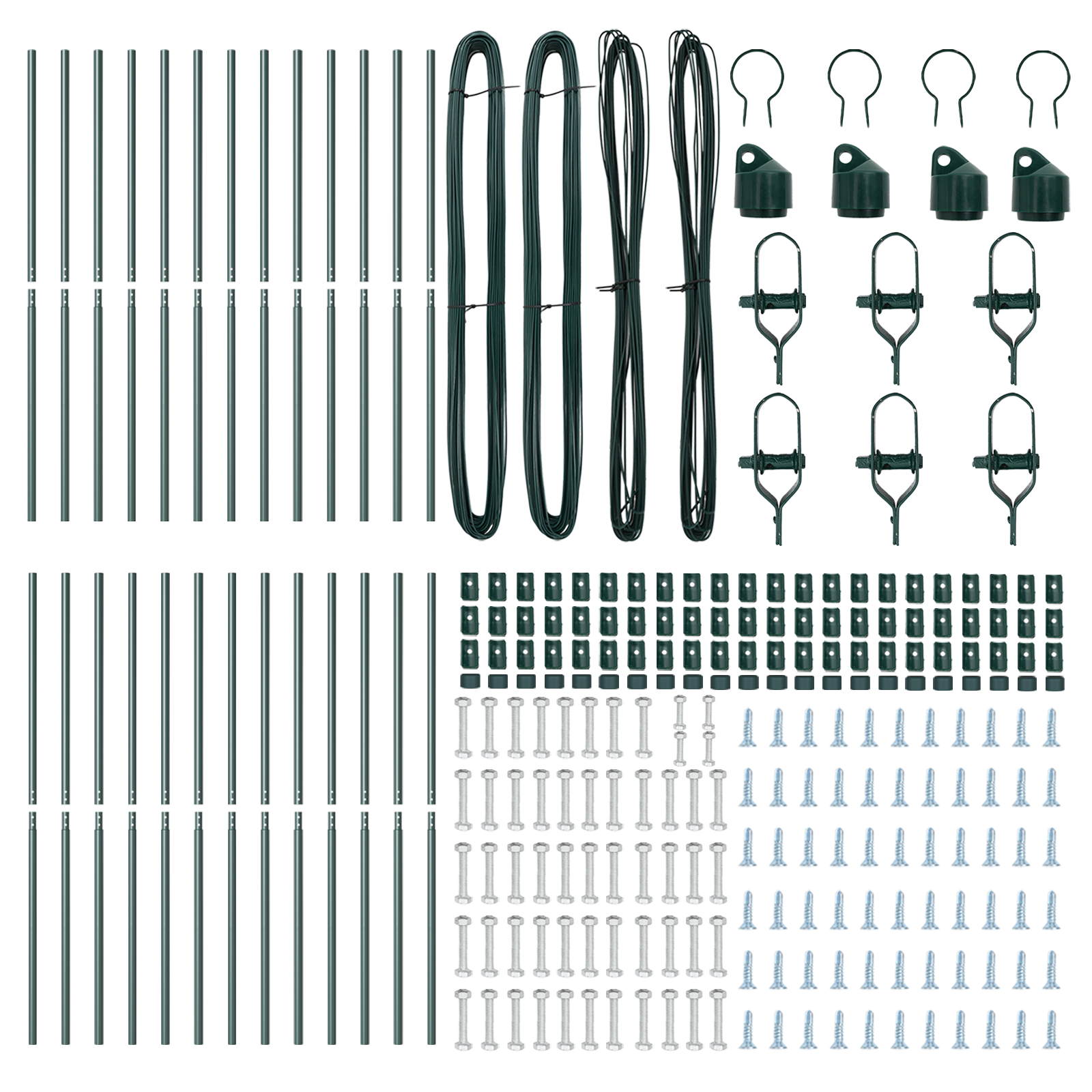Fence Posts 26 pcs Green Ø32 mm 170 cm Galvanised Steel - Image 4