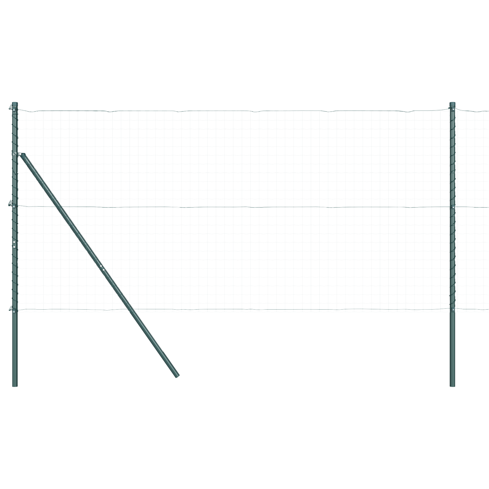 Fence Posts 26 pcs Green Ø32 mm 190 cm Galvanised Steel - Image 2