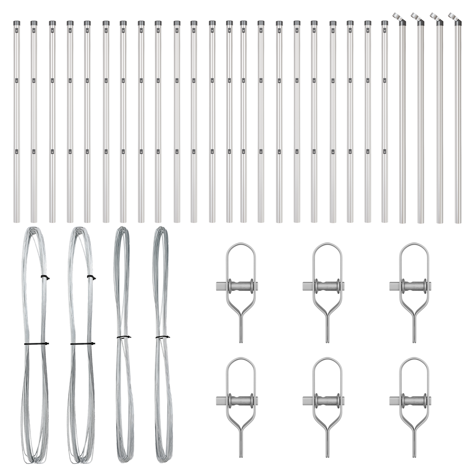 Fence Posts 26 pcs Ø32 mm 80 cm Galvanised Steel - Image 3